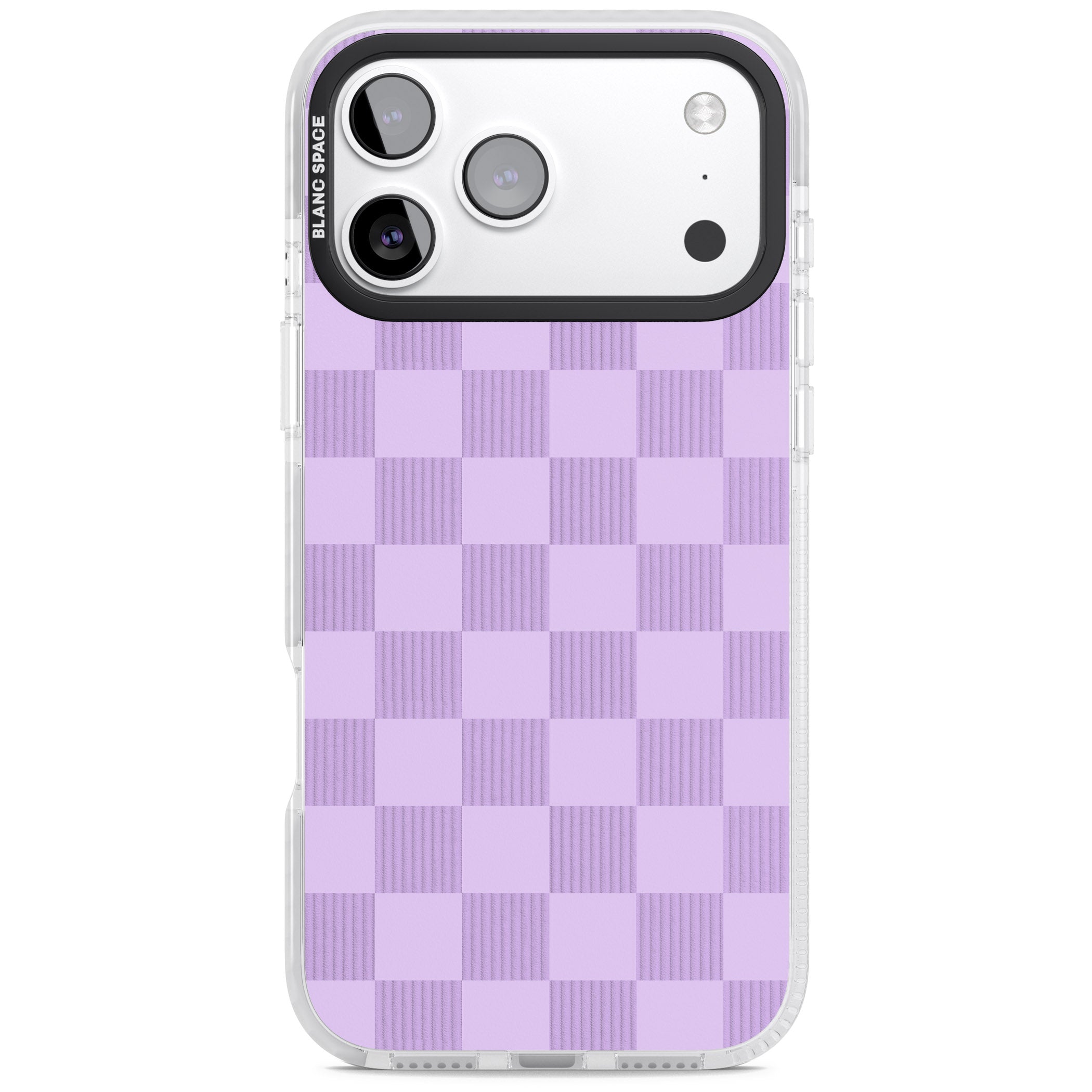 Lilac Checkered iPhone 17 Pro Impact Clear Phone Case