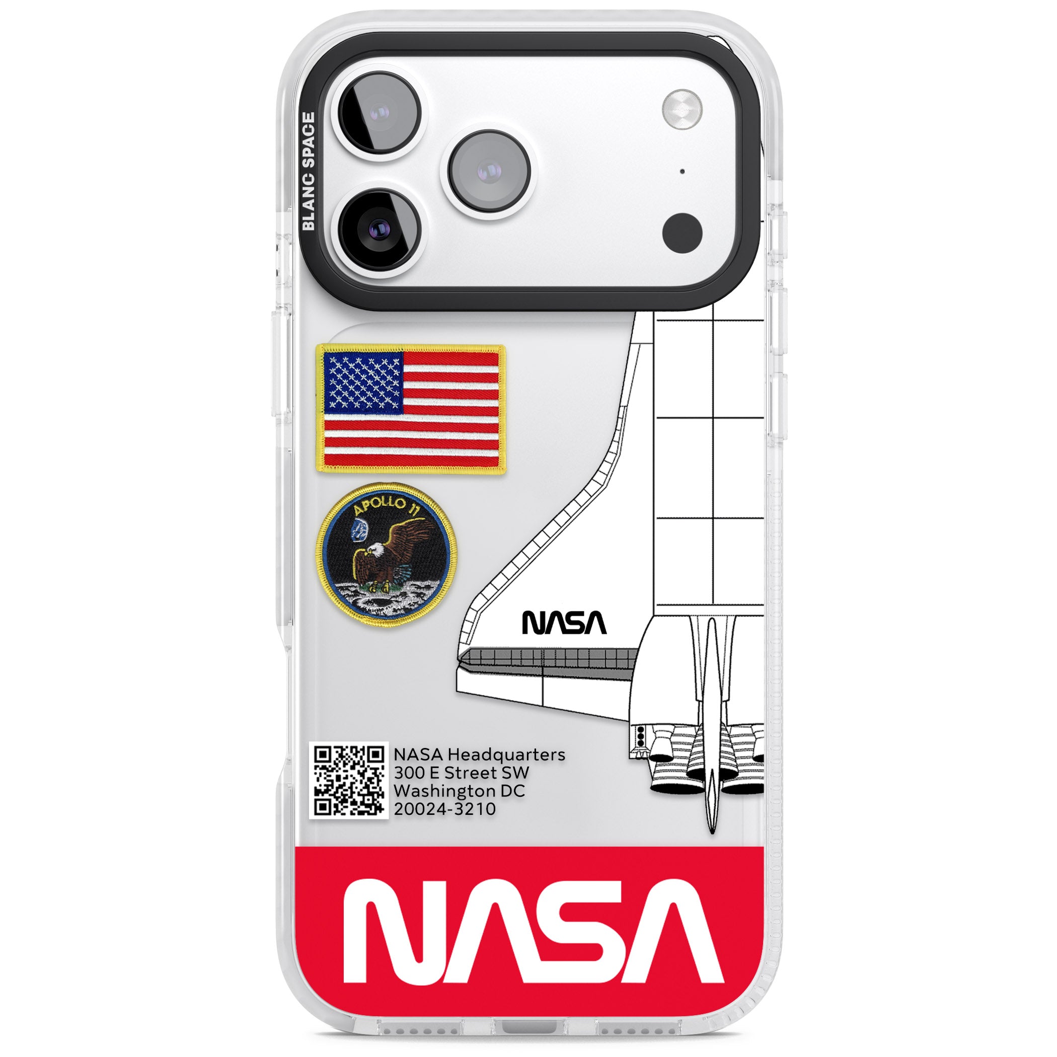 Nasa Apollo 11 iPhone 17 Pro Impact Clear Phone Case