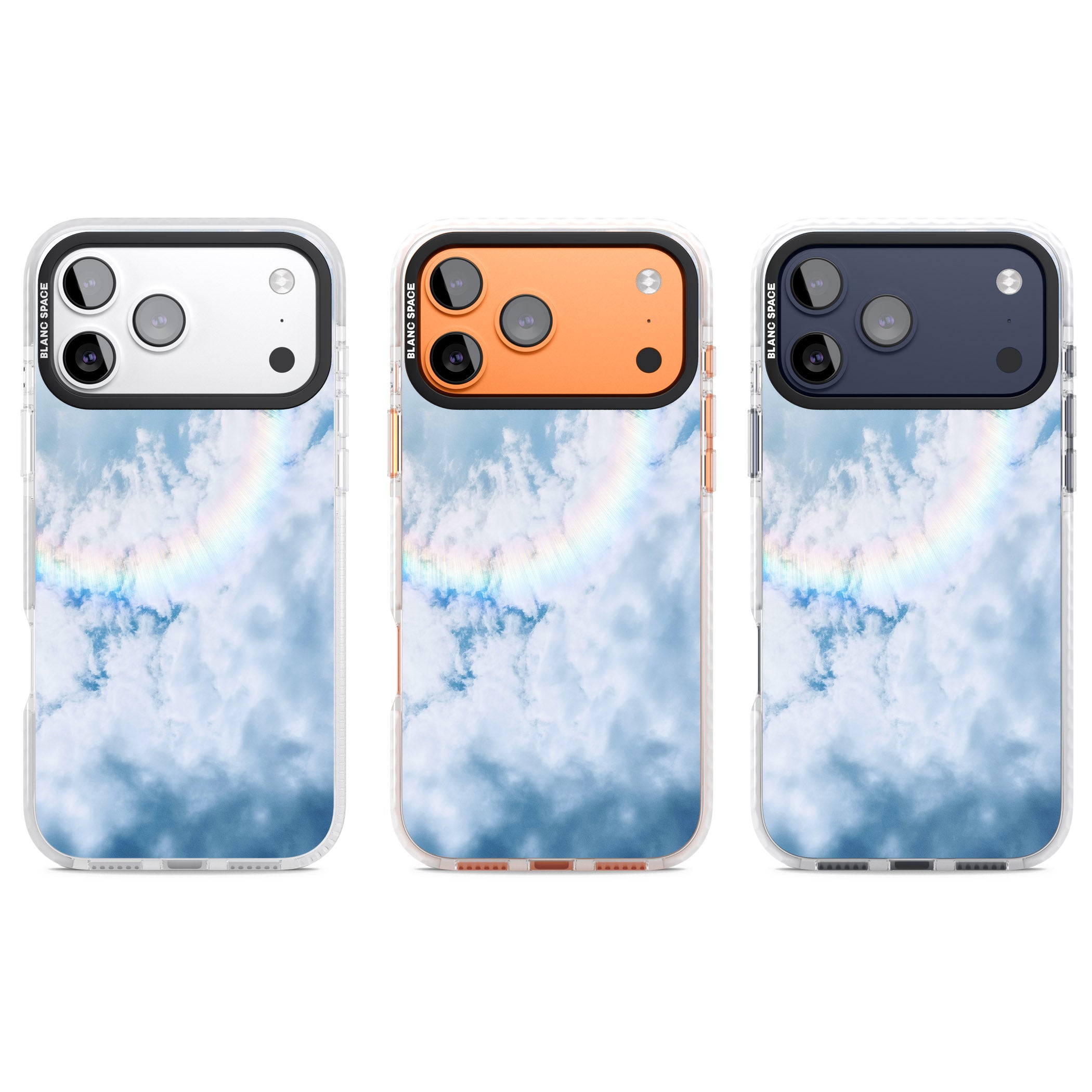 Pastel Rainbow Sky iPhone 17 Pro Impact Clear Phone Case APT Impact Protection