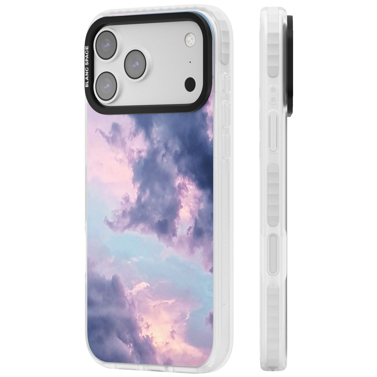 Lavender Clouds iPhone 17 Pro Max Impact Clear Phone Case side