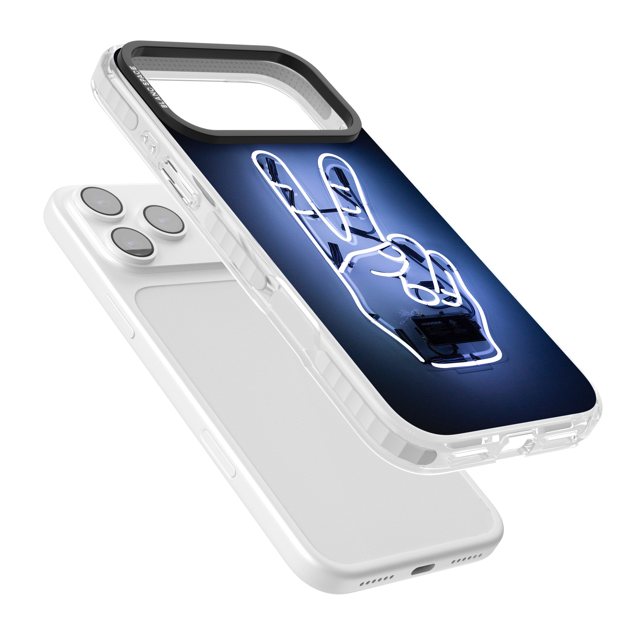 Neon Peace Sign iPhone 17 Pro Impact Clear Phone Case Colours