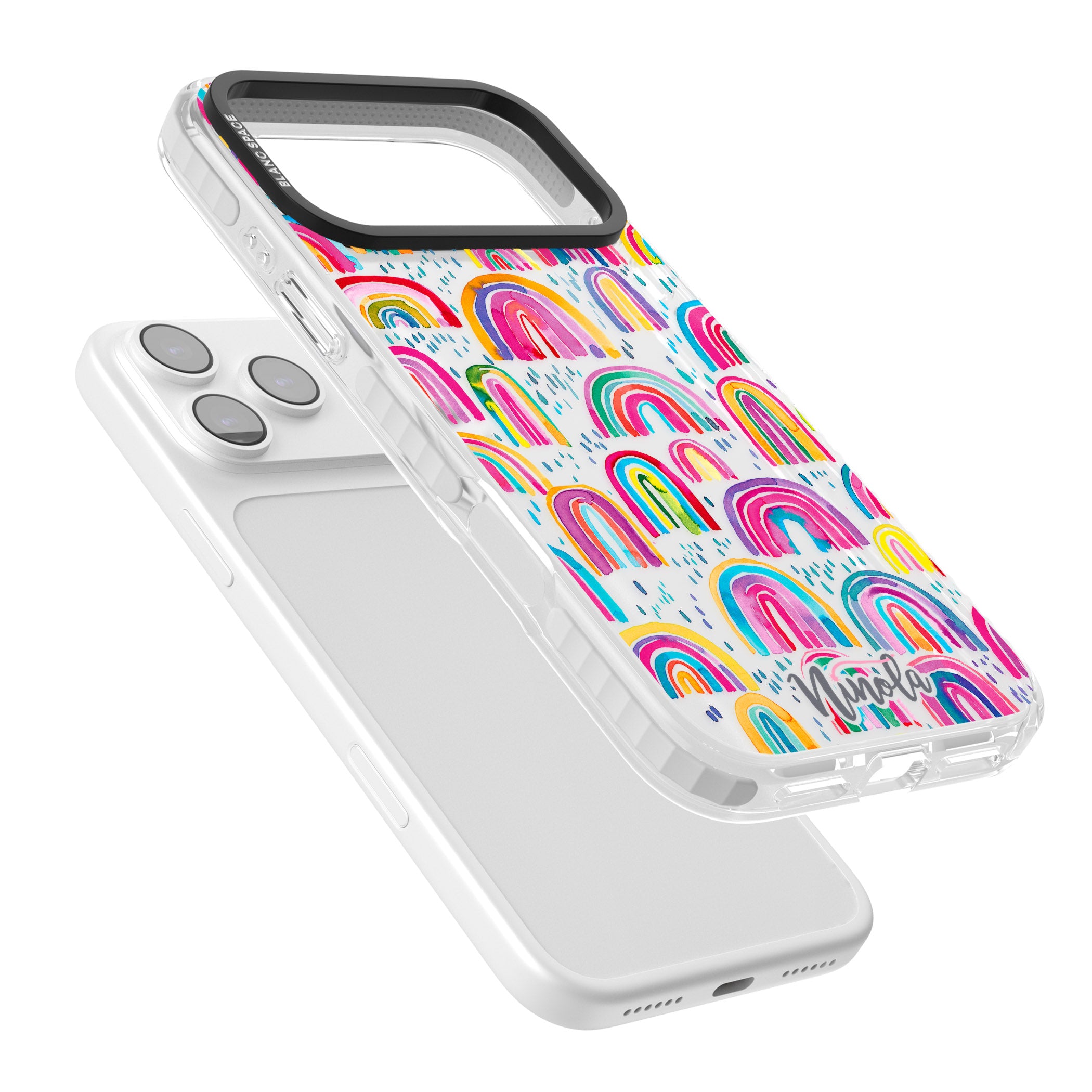 Watercolor Rainbow iPhone 17 Pro Impact Clear Phone Case Colours