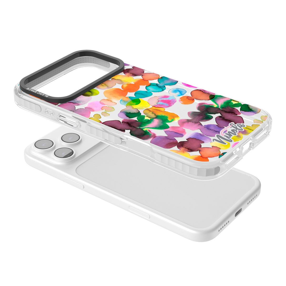 Ink Splash Hues iPhone 17 Pro Max Impact Clear Phone Case angled