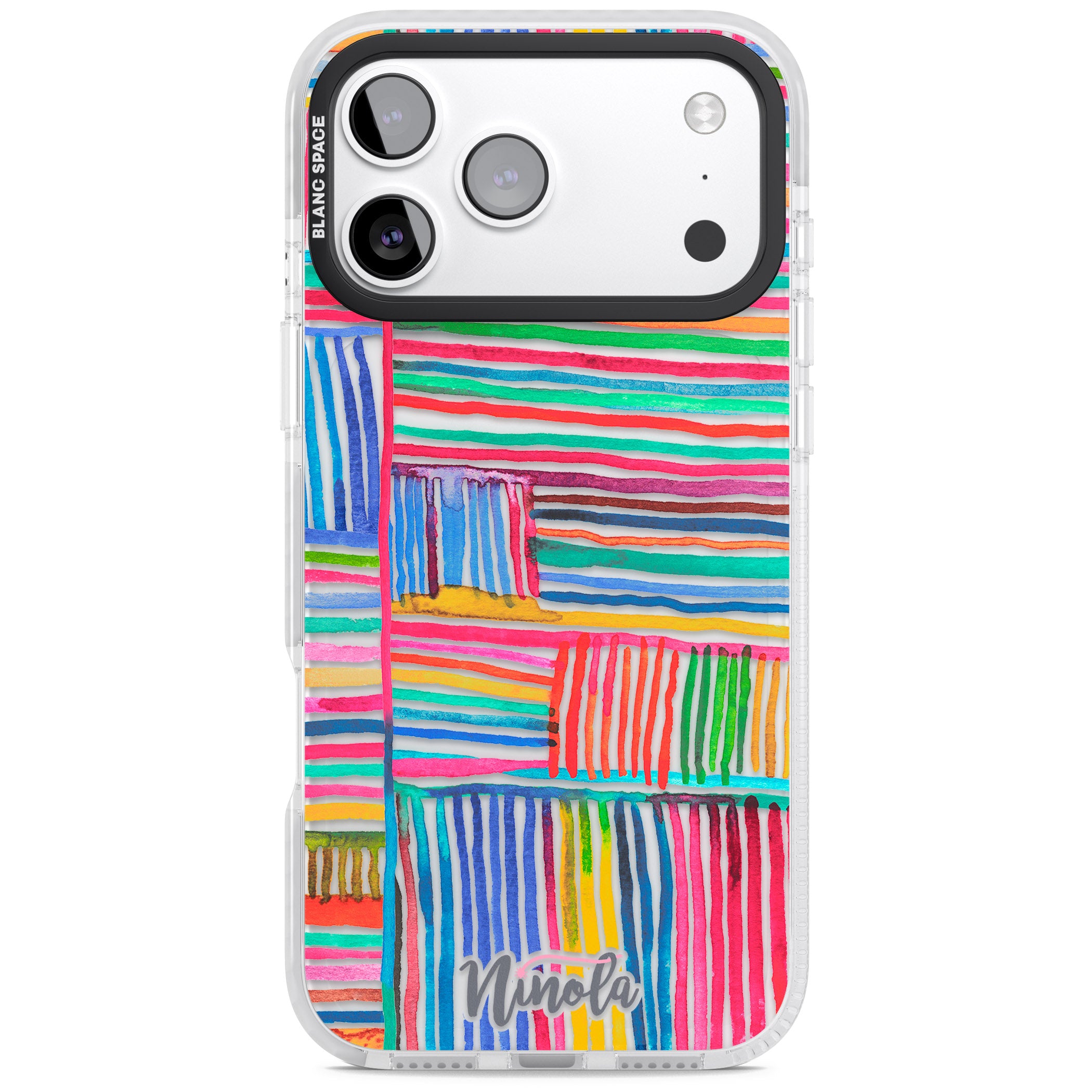 Vibrant Watercolor Lines iPhone 17 Pro Impact Clear Phone Case