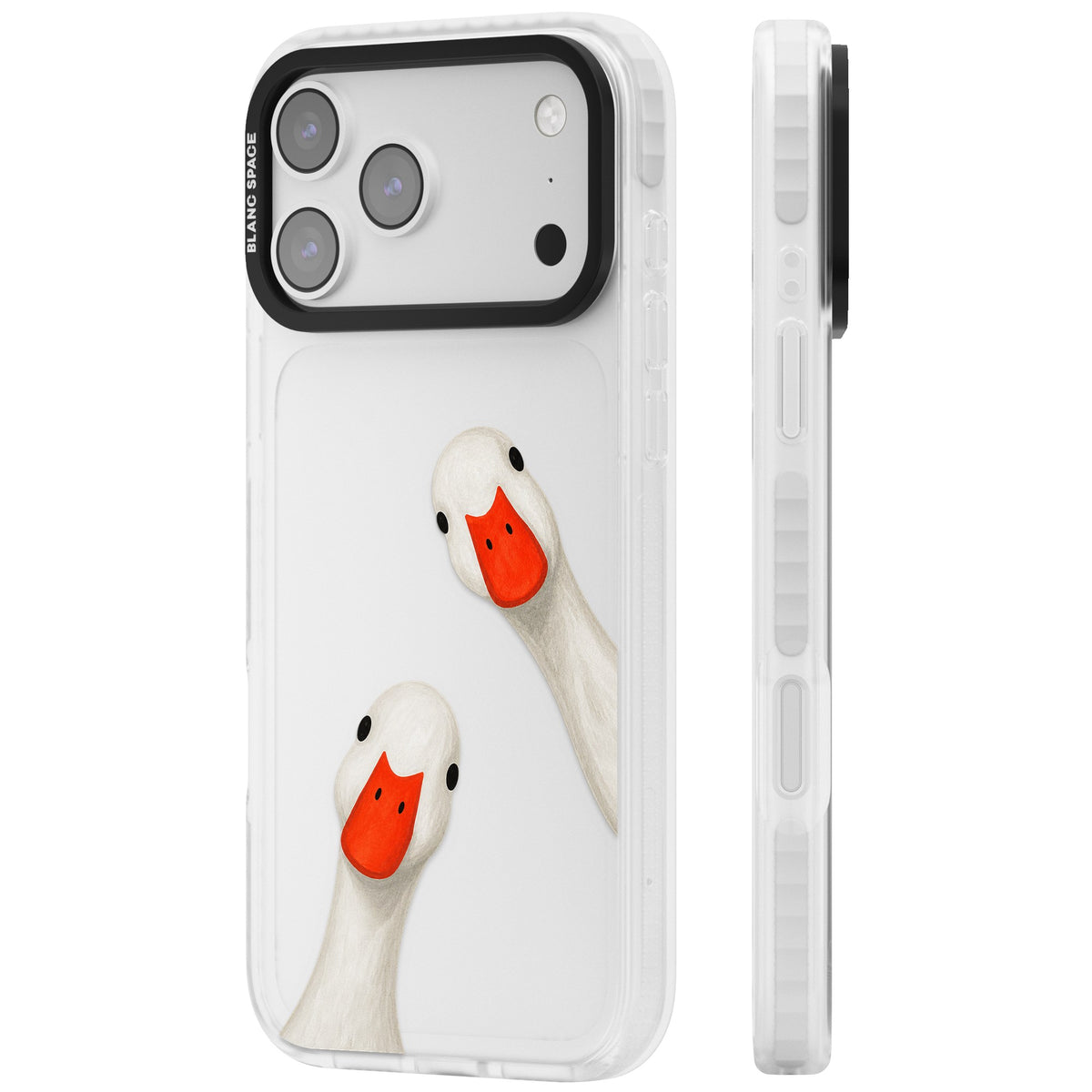 Nosy Ducks iPhone 17 Pro Max Impact Clear Phone Case side