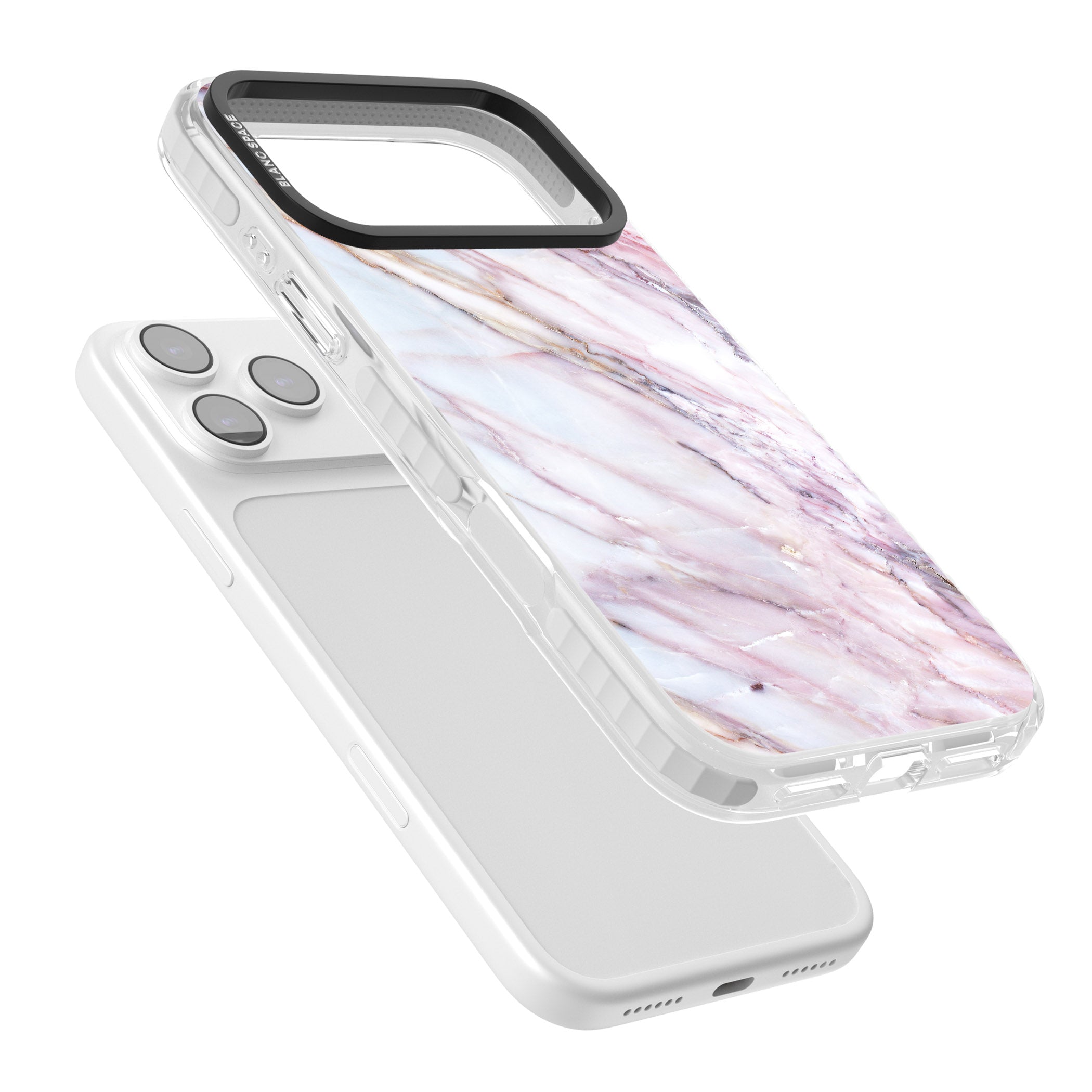 Blush Marble Glow iPhone 17 Pro Impact Clear Phone Case Colours
