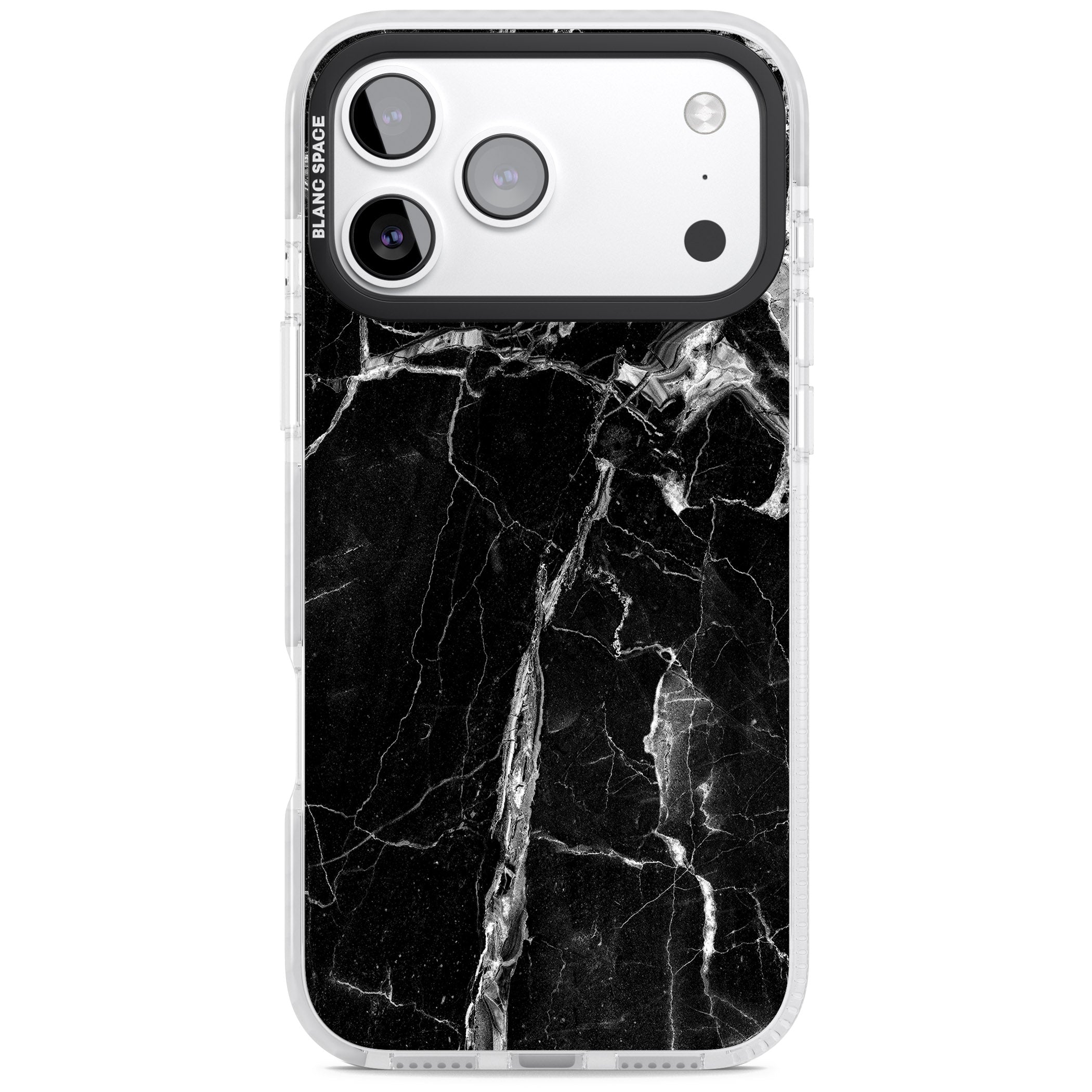 Black Onyx Marble iPhone 17 Pro Impact Clear Phone Case