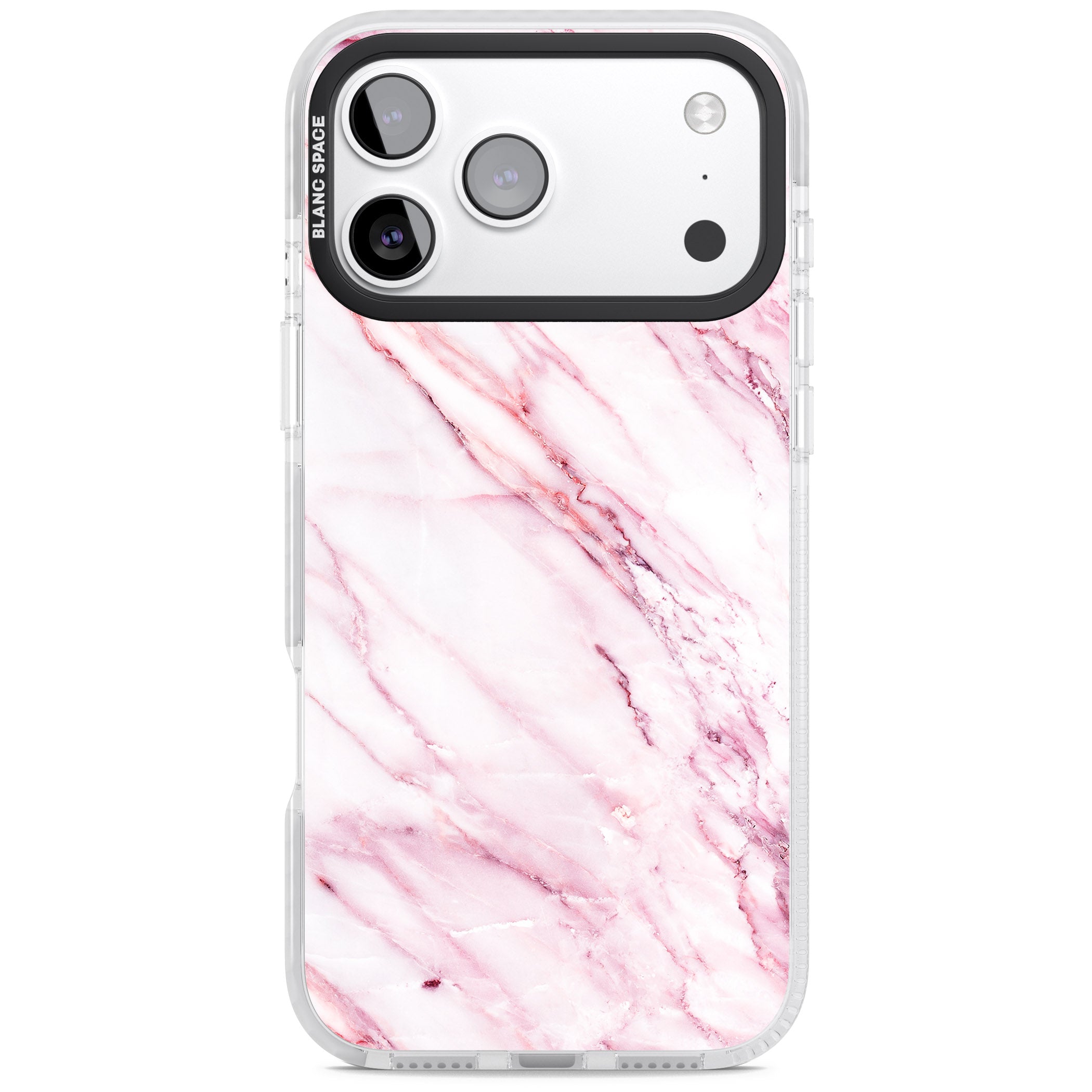 White Pink Onyx Marble iPhone 17 Pro Impact Clear Phone Case