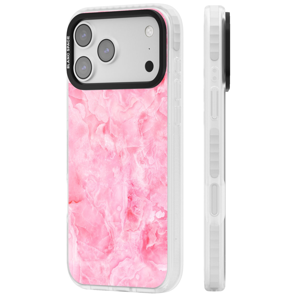 Pink Onyx Marble iPhone 17 Pro Max Impact Clear Phone Case side
