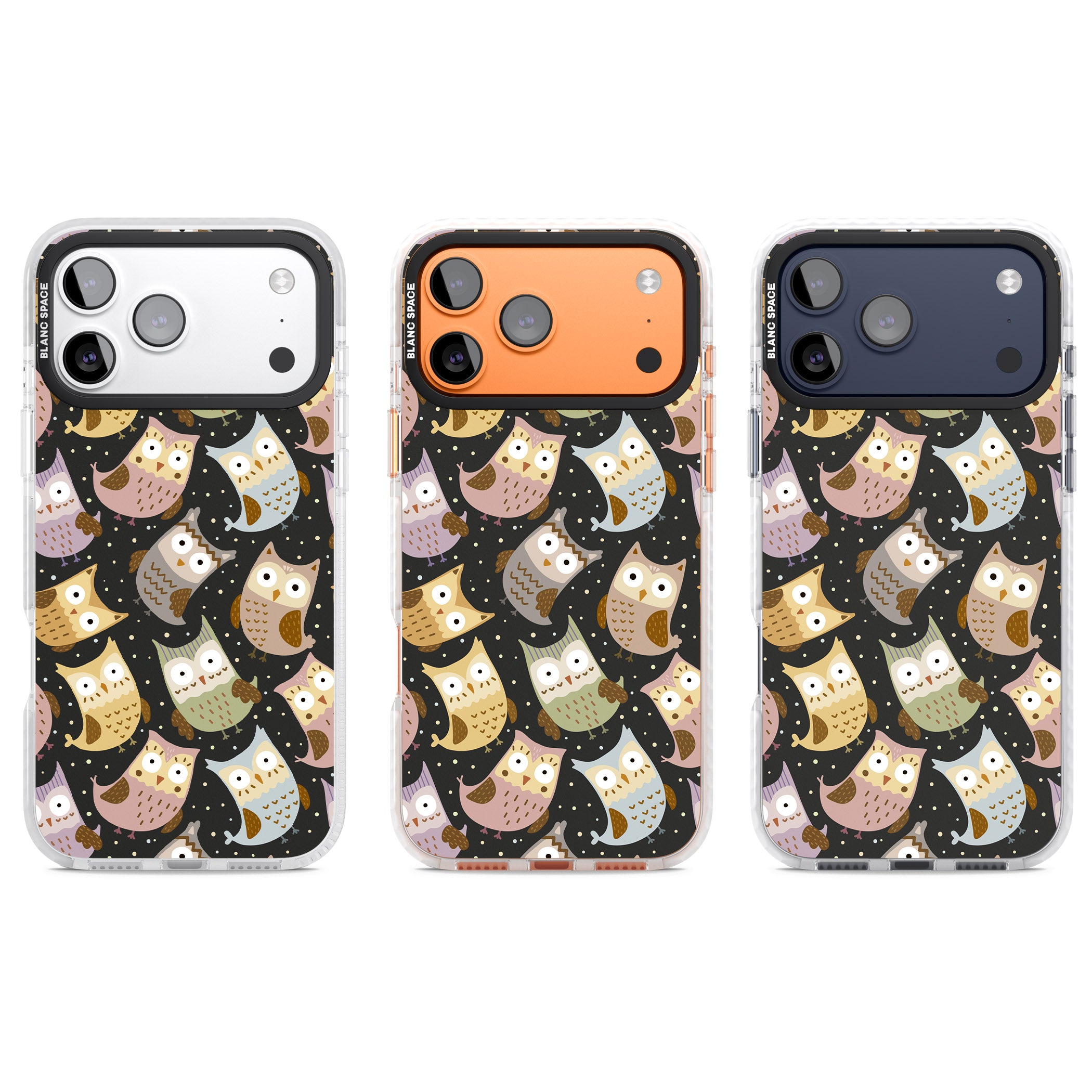 Cute Owl Pattern iPhone 17 Pro Impact Clear Phone Case APT Impact Protection