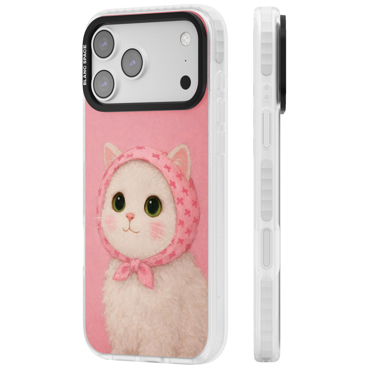 Baby Blush Kitty iPhone 17 Pro Max Impact Clear Phone Case side