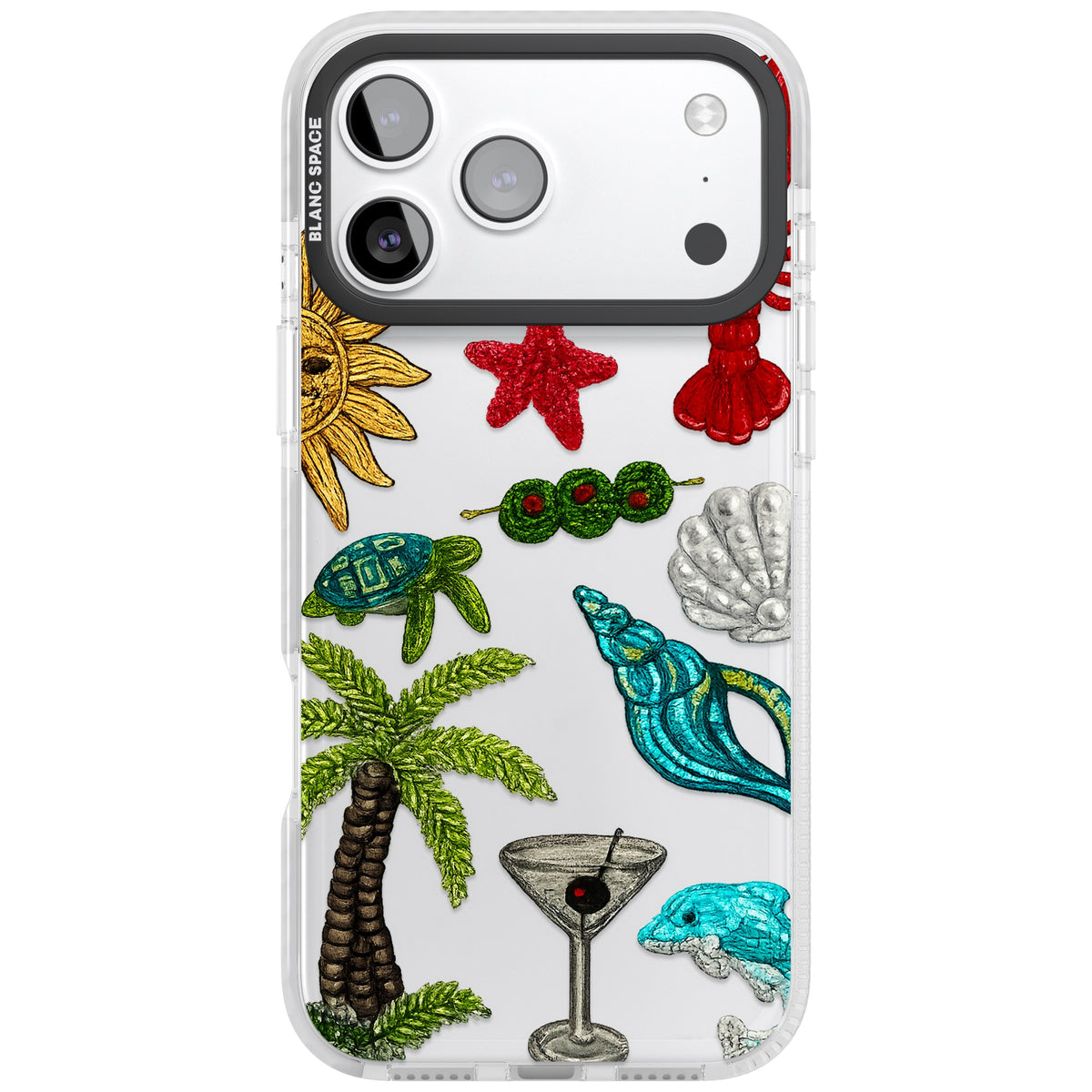 Painted Coastal Pattern iPhone 17 Pro Max Impact Clear Phone Case front