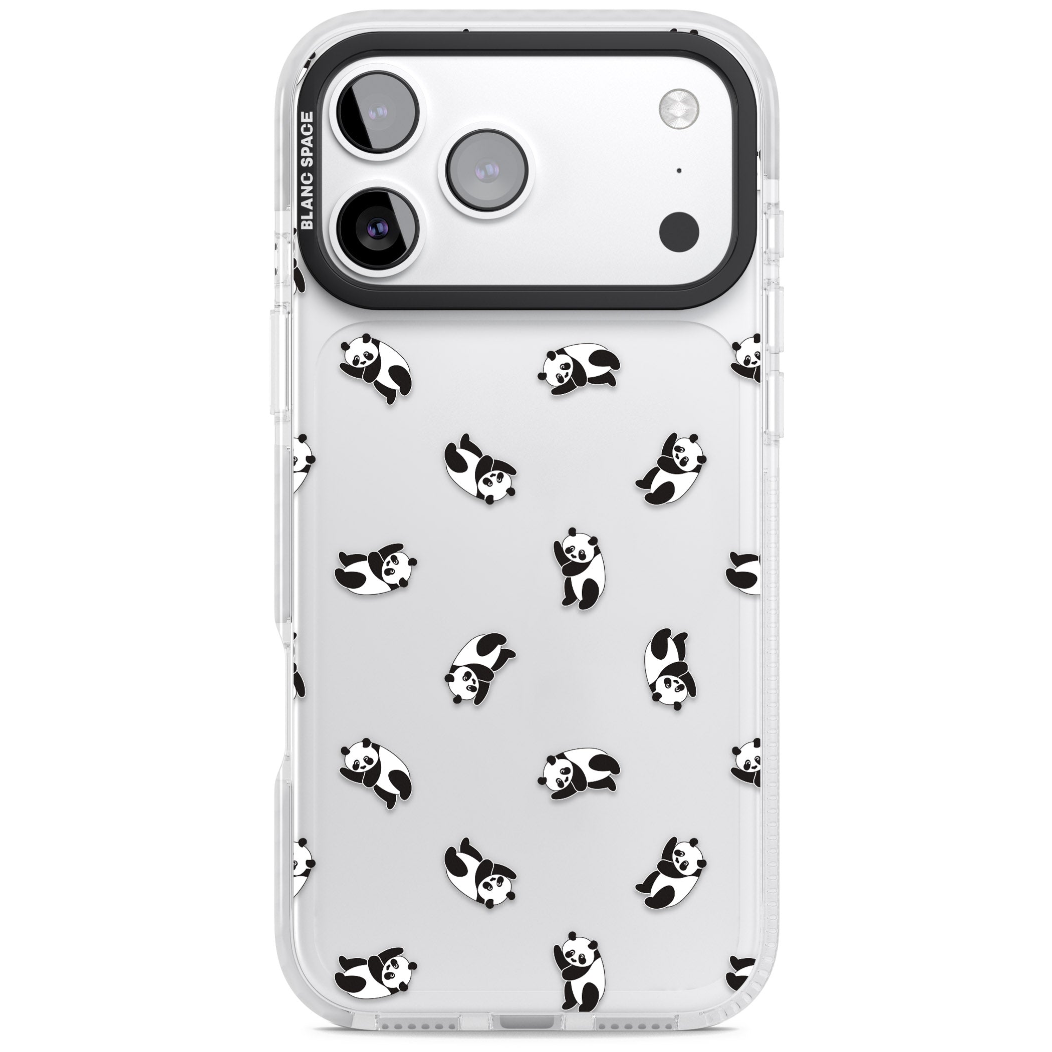 Tiny Panda Pattern iPhone 17 Pro Impact Clear Phone Case