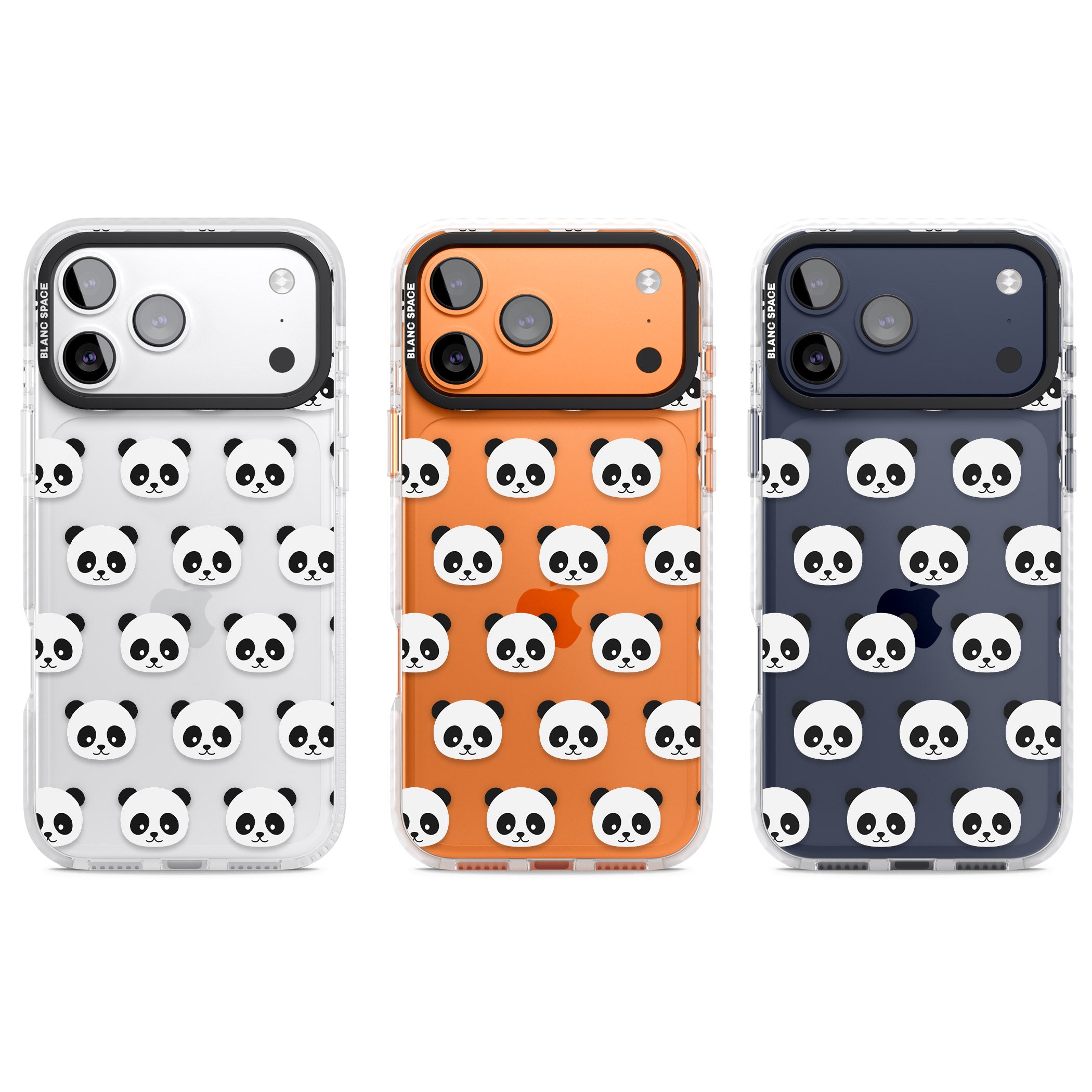 Panda Face Pattern iPhone 17 Pro Impact Clear Phone Case APT Impact Protection