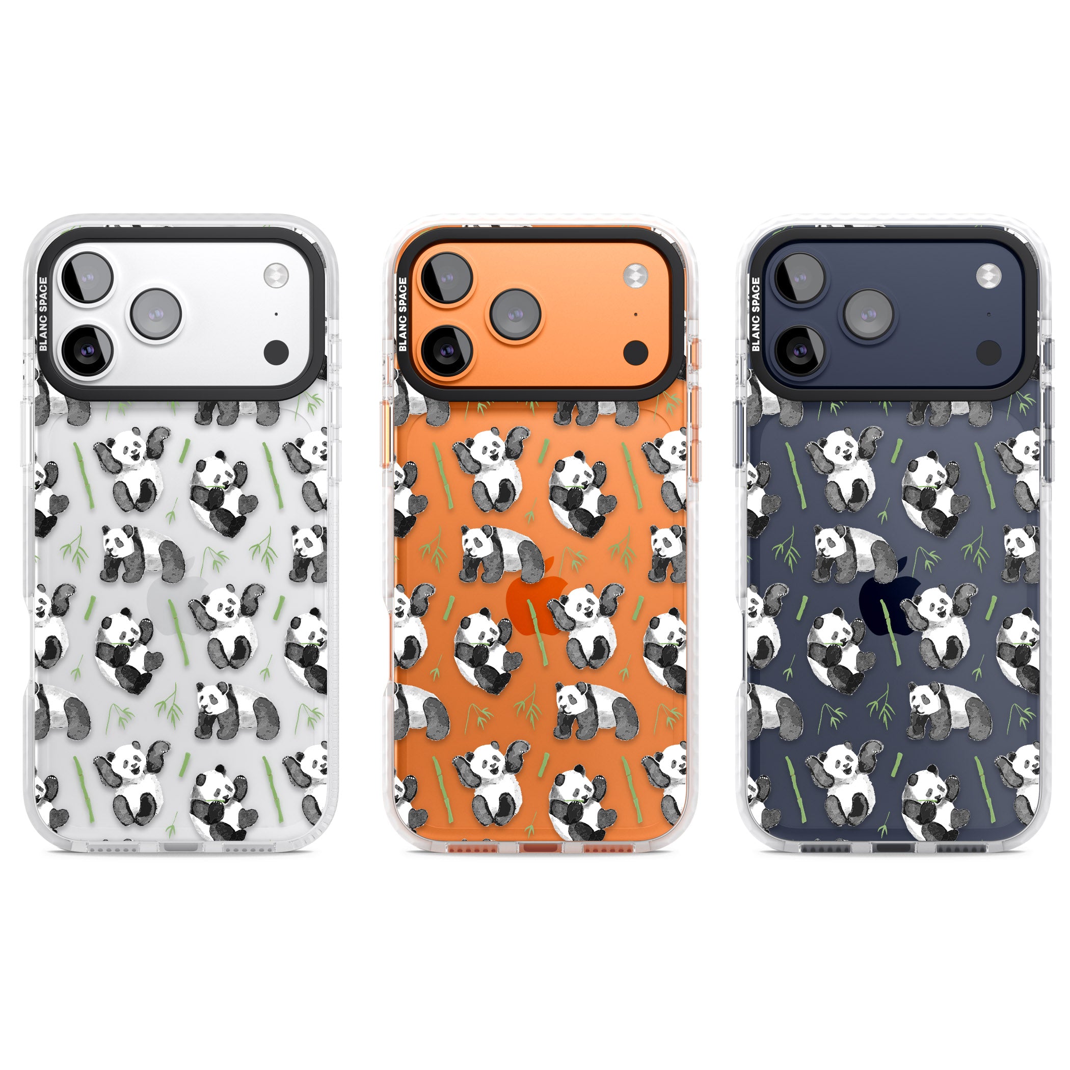Watercolour Panda Pattern iPhone 17 Pro Impact Clear Phone Case APT Impact Protection