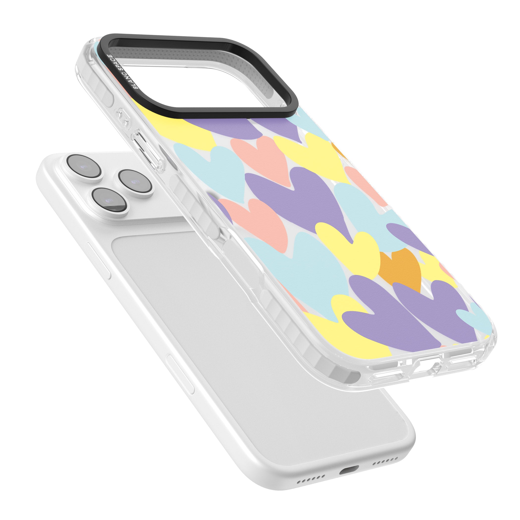 Pastel Hearts iPhone 17 Pro Impact Clear Phone Case Colours