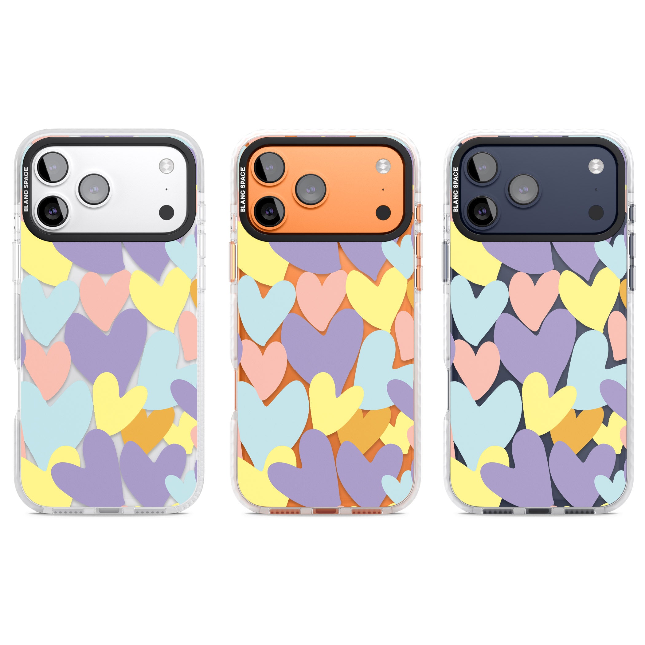 Pastel Hearts iPhone 17 Pro Impact Clear Phone Case APT Impact Protection
