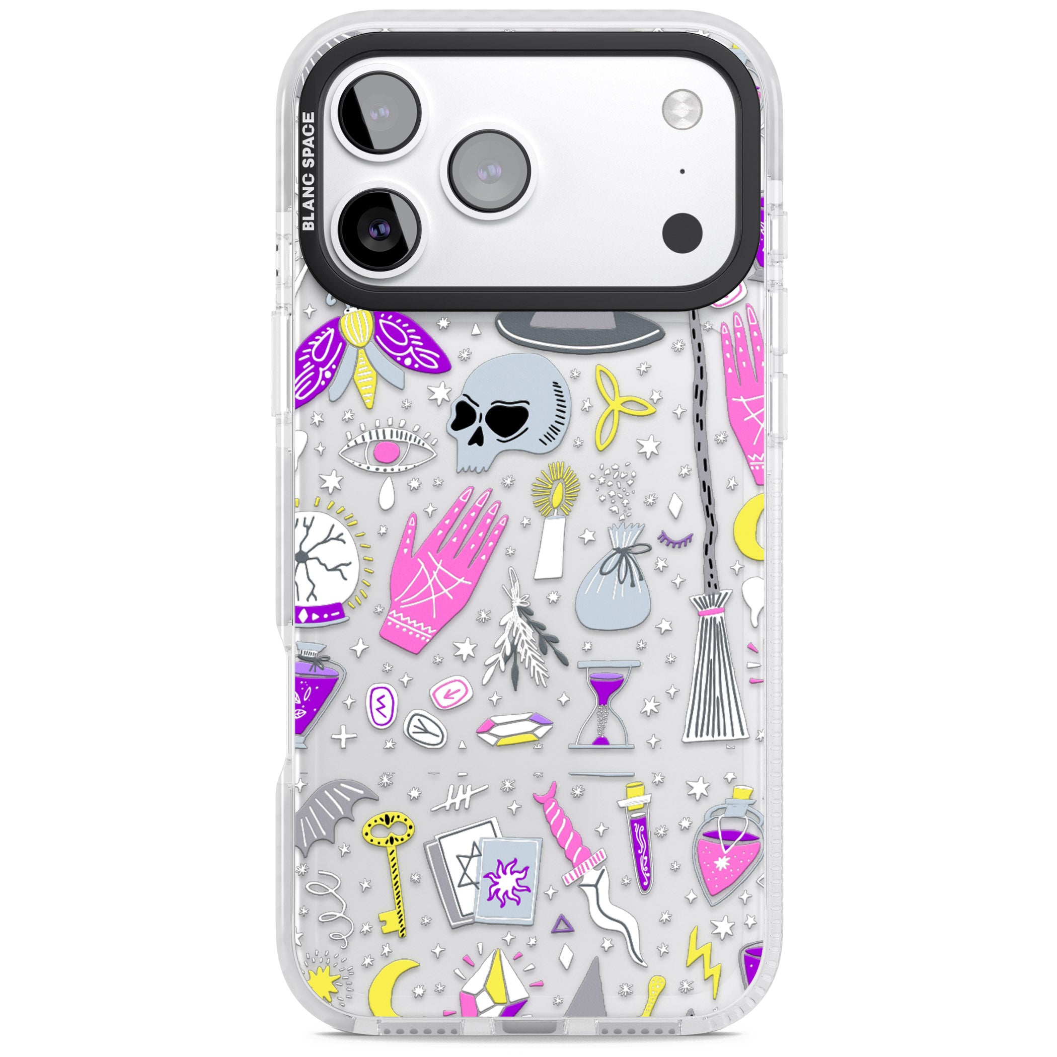 Black Magic Pattern iPhone 17 Pro Impact Clear Phone Case