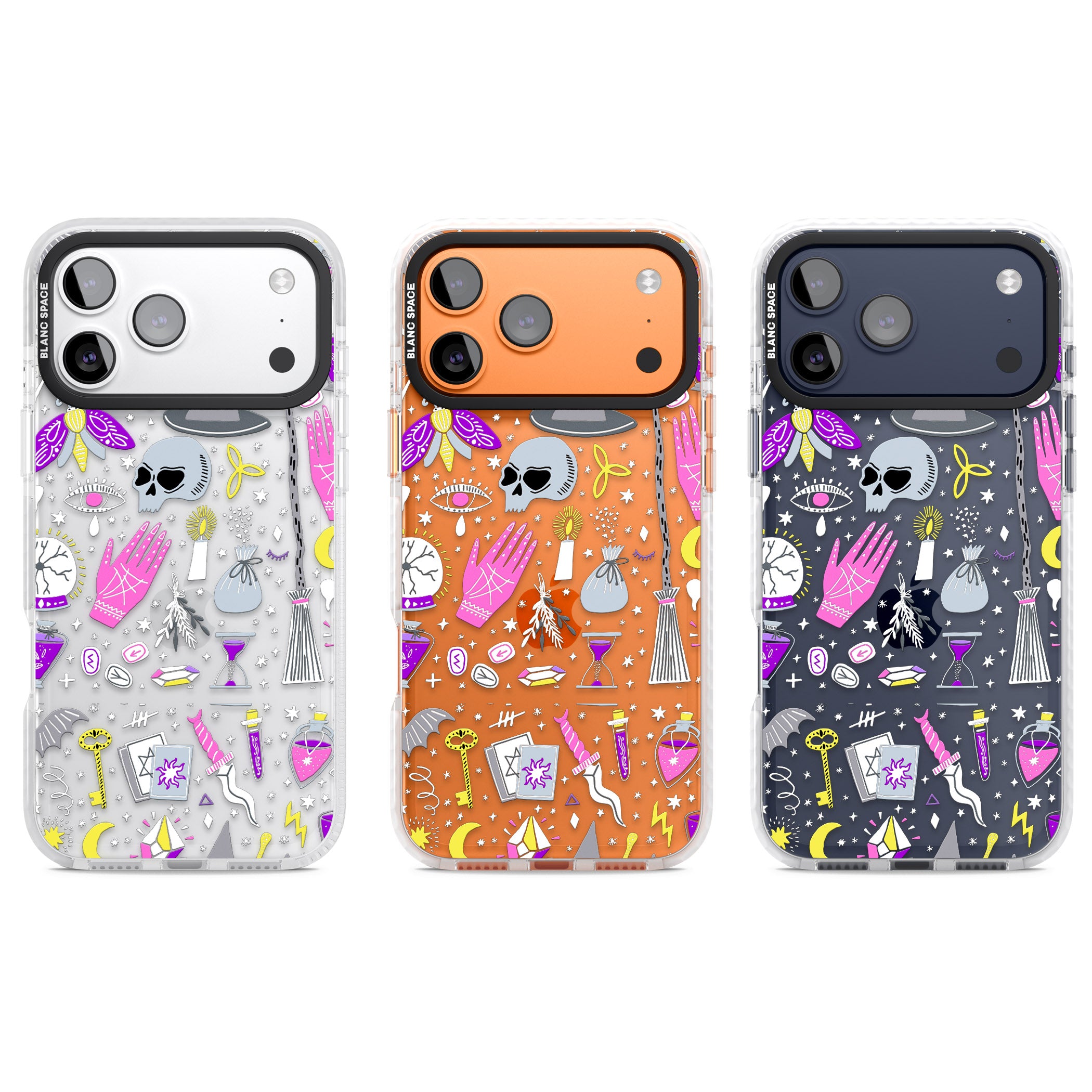 Black Magic Pattern iPhone 17 Pro Impact Clear Phone Case APT Impact Protection