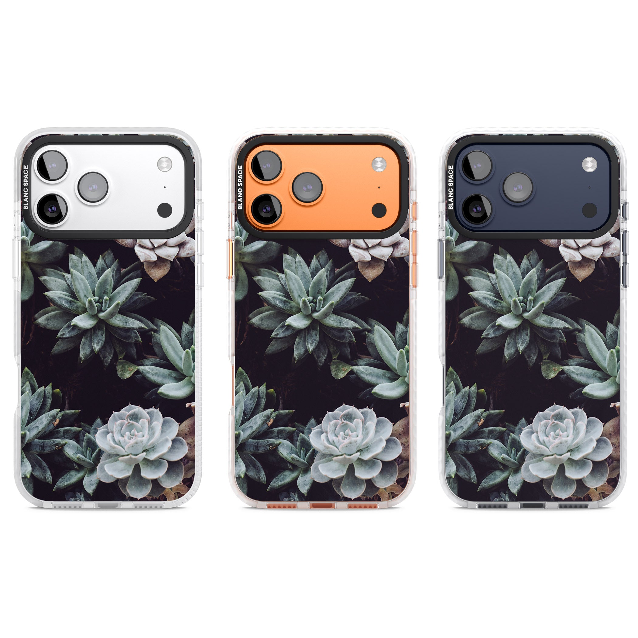Succulent Bloom Mixed iPhone 17 Pro Impact Clear Phone Case APT Impact Protection