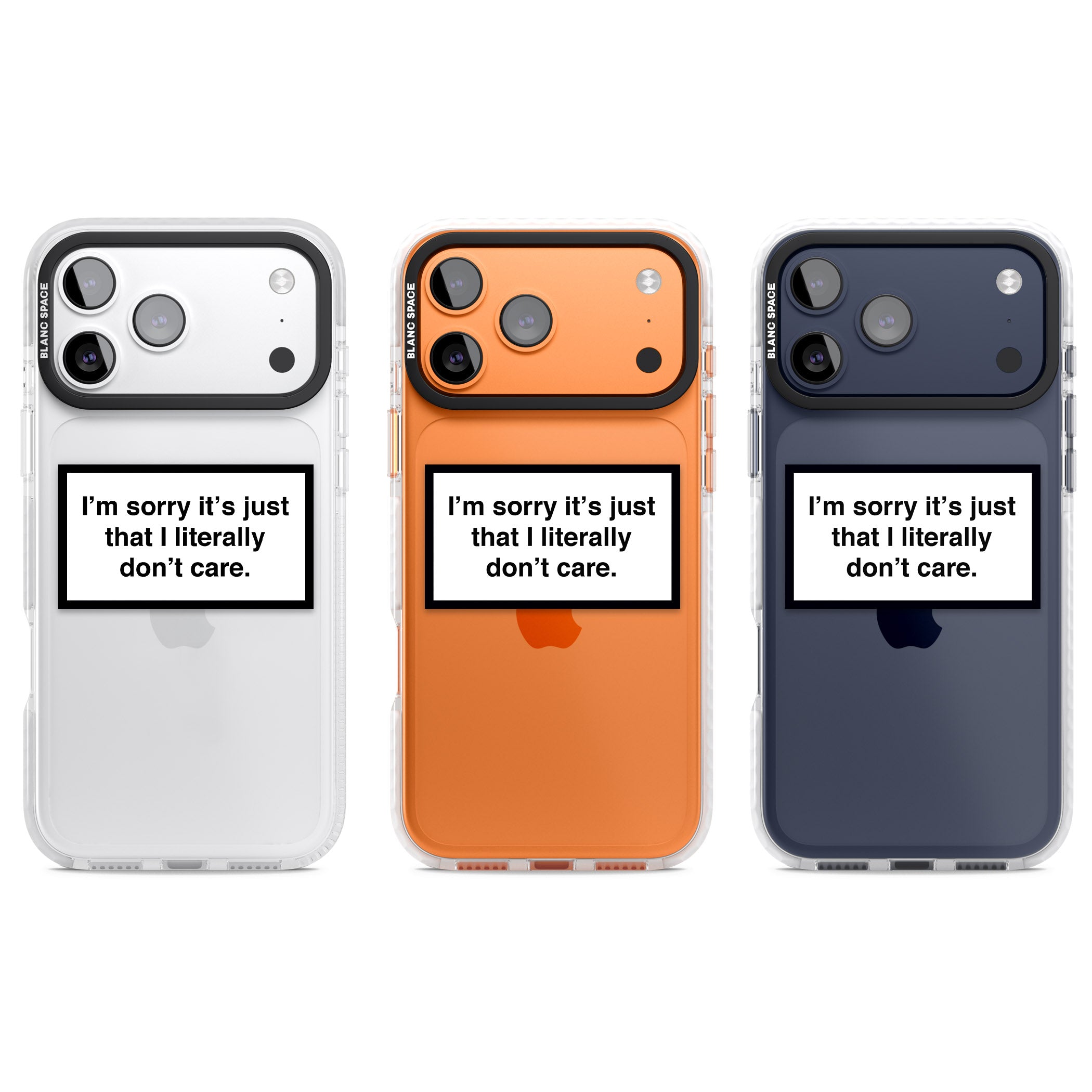 Literally Don'T Care iPhone 17 Pro Impact Clear Phone Case APT Impact Protection