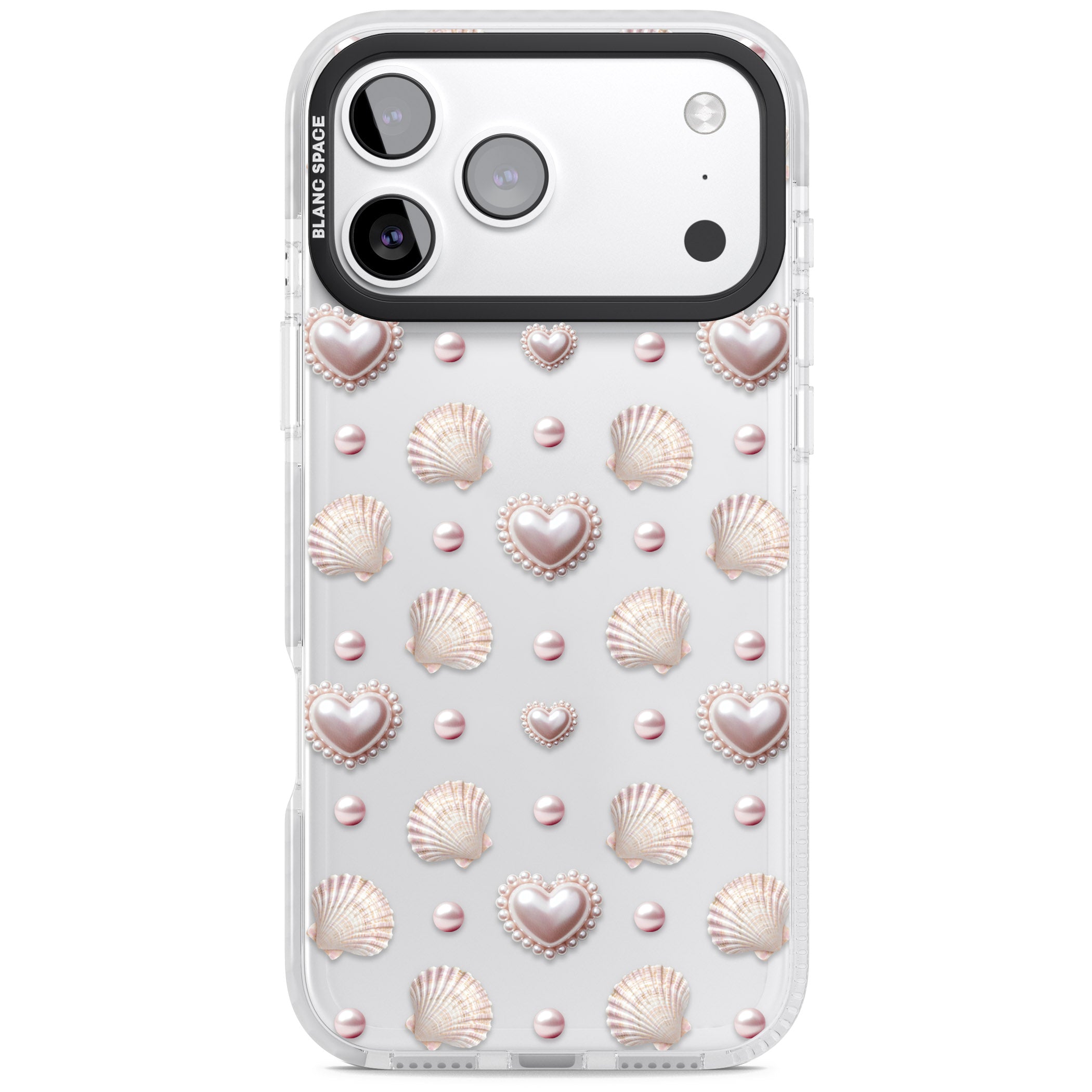 Pearl Hearts iPhone 17 Pro Impact Clear Phone Case