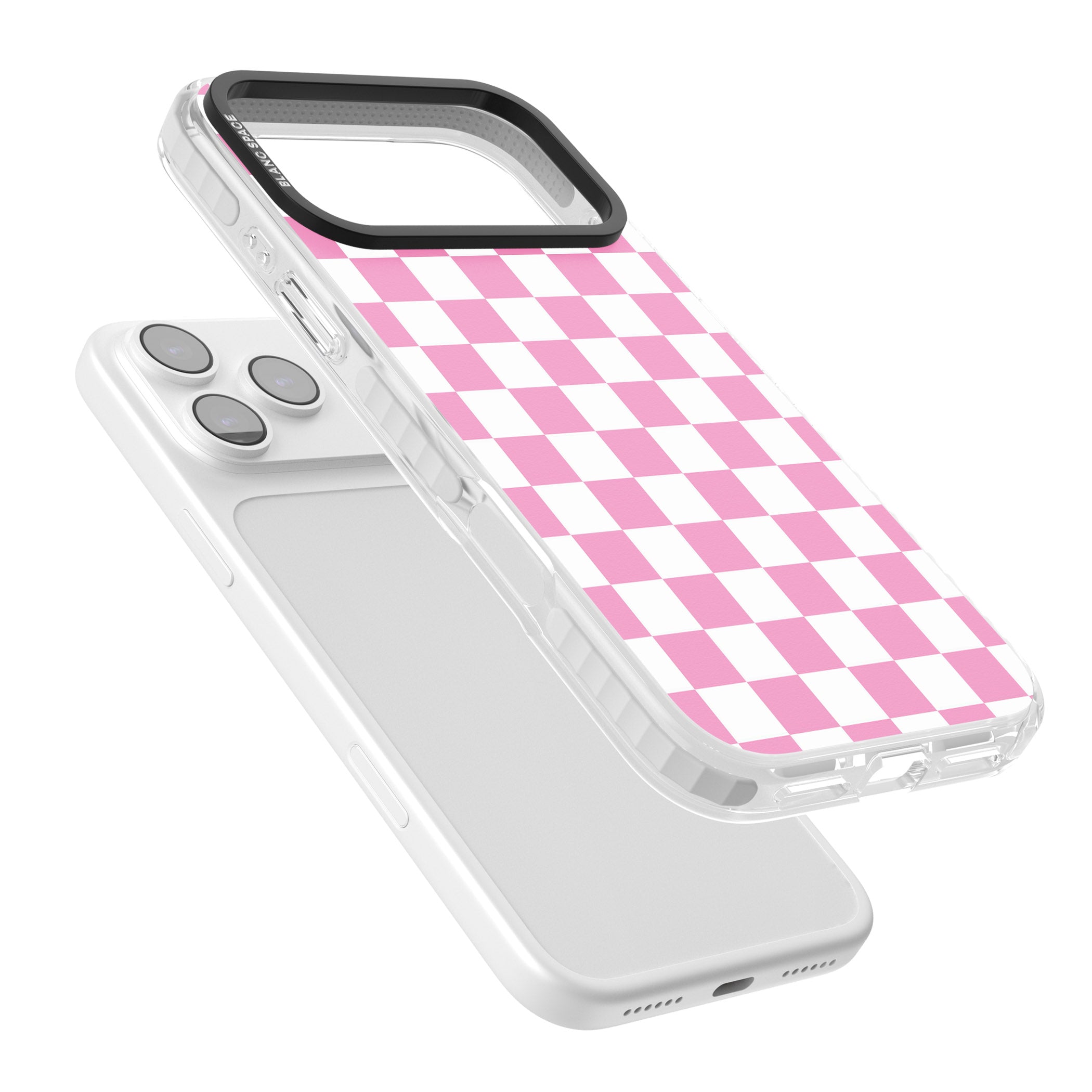 Pink Checkered iPhone 17 Pro Impact Clear Phone Case Colours