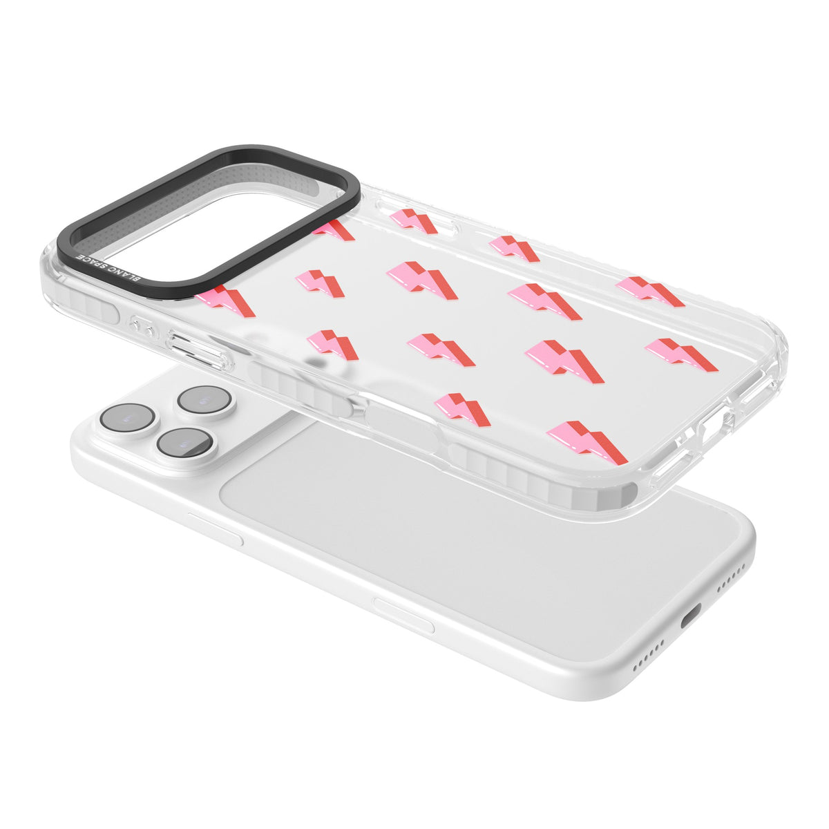 Pink Bolt iPhone 17 Pro Max Impact Clear Phone Case angled