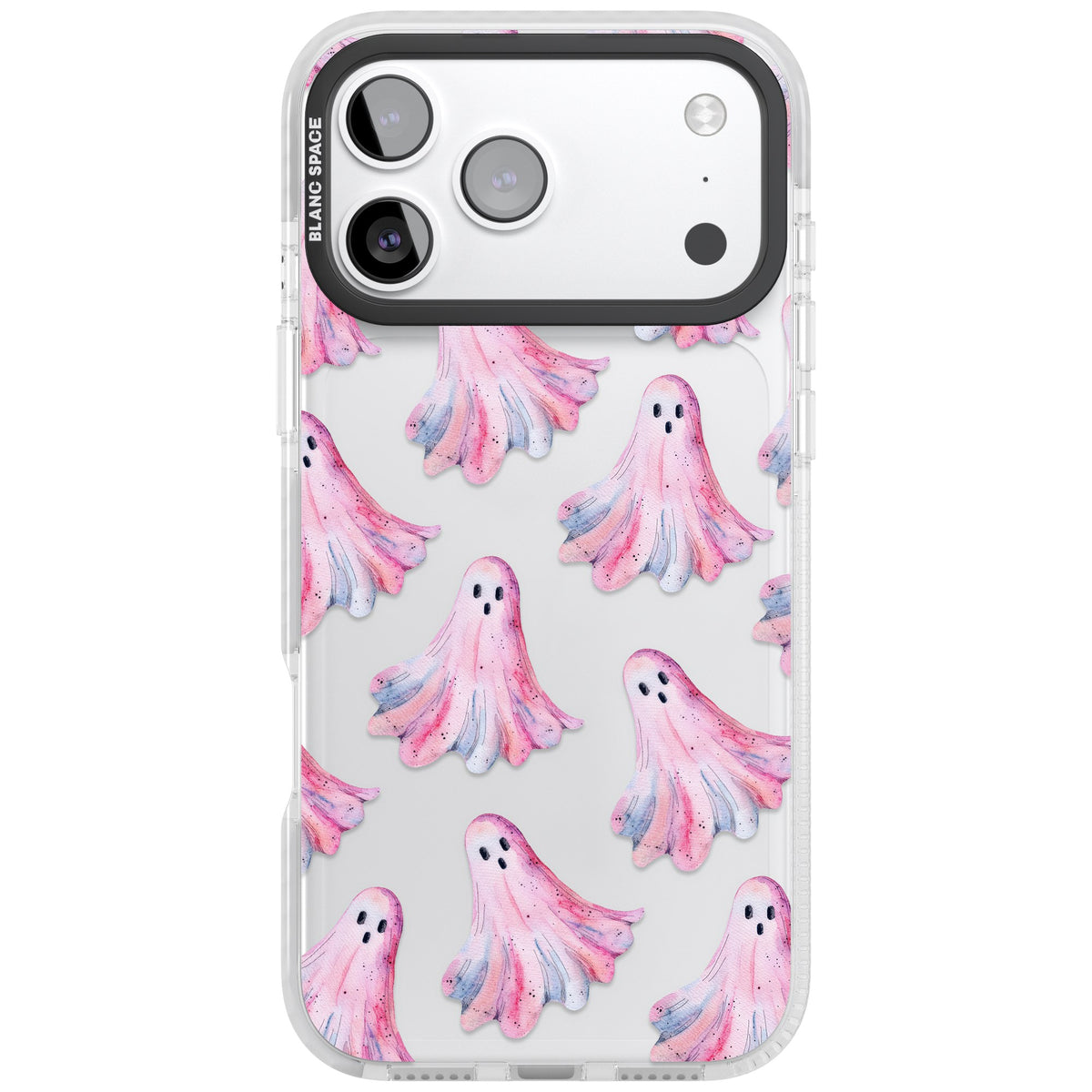Pink Ghosts iPhone 17 Pro Max Impact Clear Phone Case front