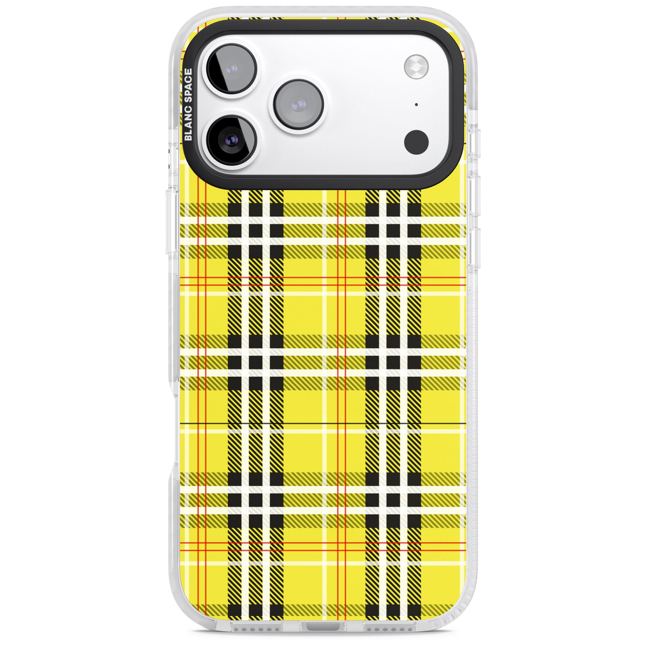 Yellow Plaid iPhone 17 Pro Impact Clear Phone Case