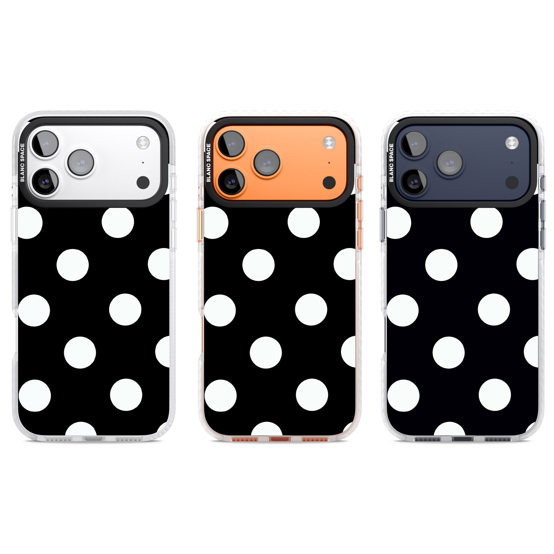 Chic Black Polka Dot iPhone 17 Pro Impact Clear Phone Case APT Impact Protection