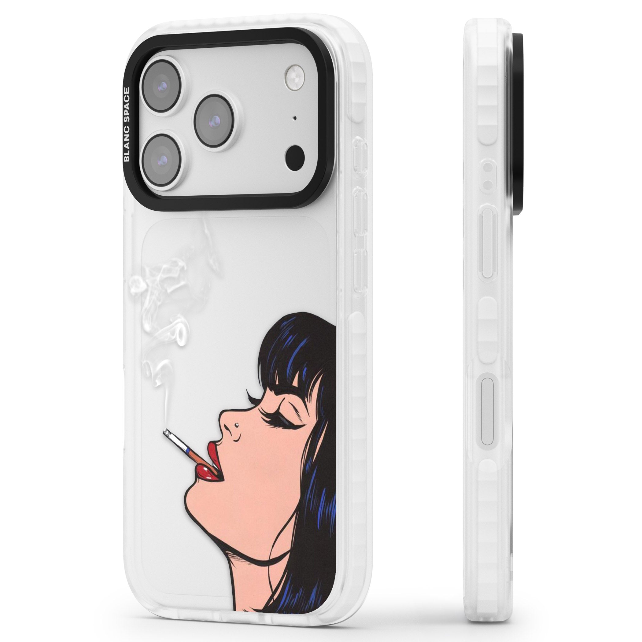 Stress Relief Pop Art iPhone 17 Pro Impact Clear Phone Case Side Profile