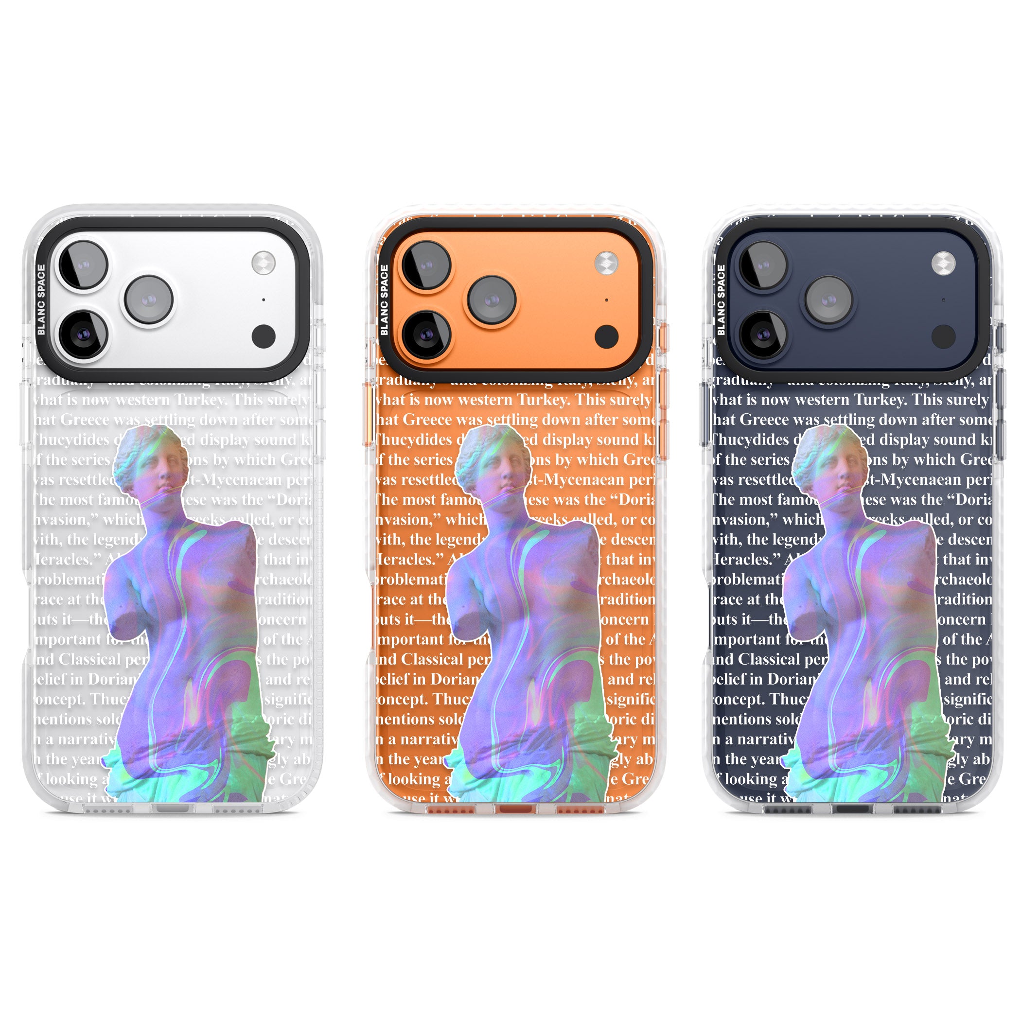 Iridescent De Milo iPhone 17 Pro Impact Clear Phone Case APT Impact Protection