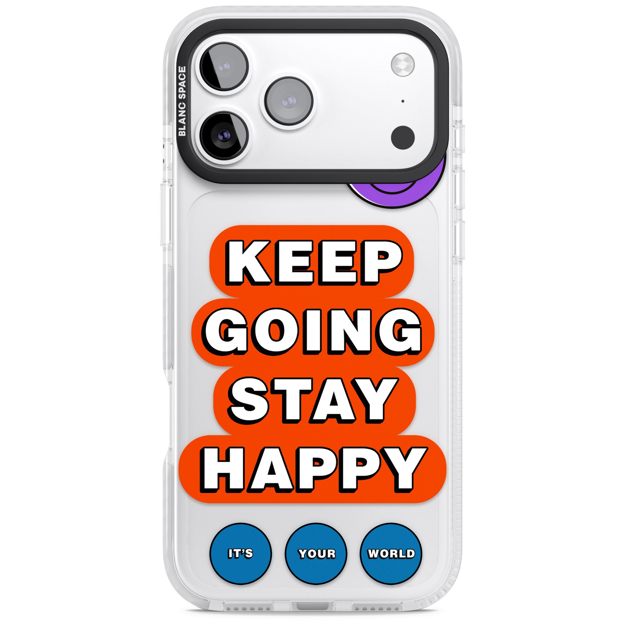 Keep Going Stay Happy iPhone 17 Pro Impact Clear Phone Case