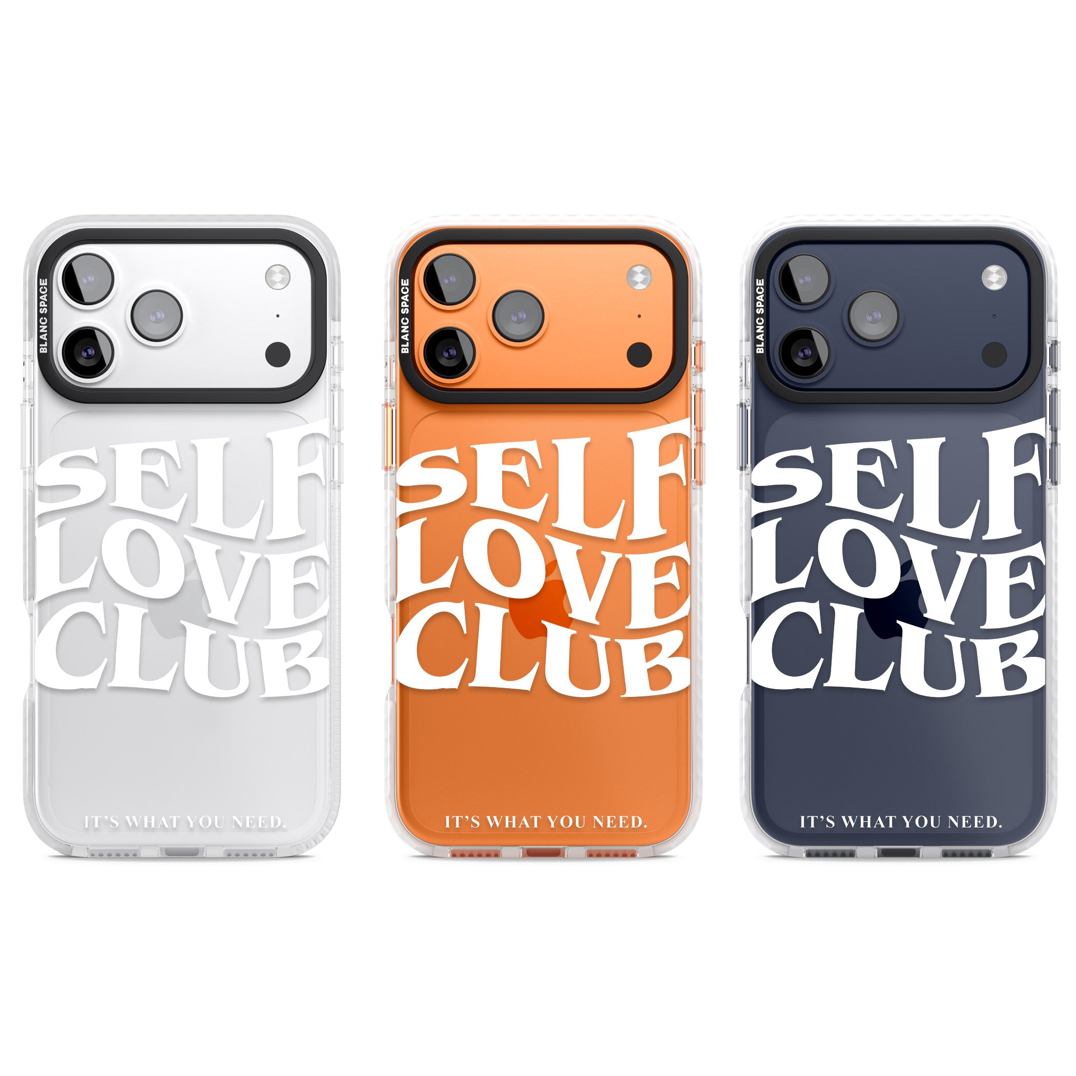 Self Love Club White iPhone 17 Pro Impact Clear Phone Case APT Impact Protection