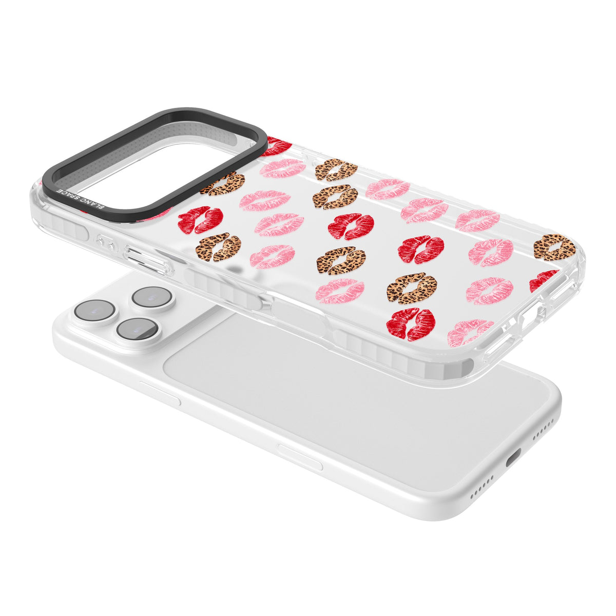 Wild Kisses iPhone 17 Pro Max Impact Clear Phone Case angled