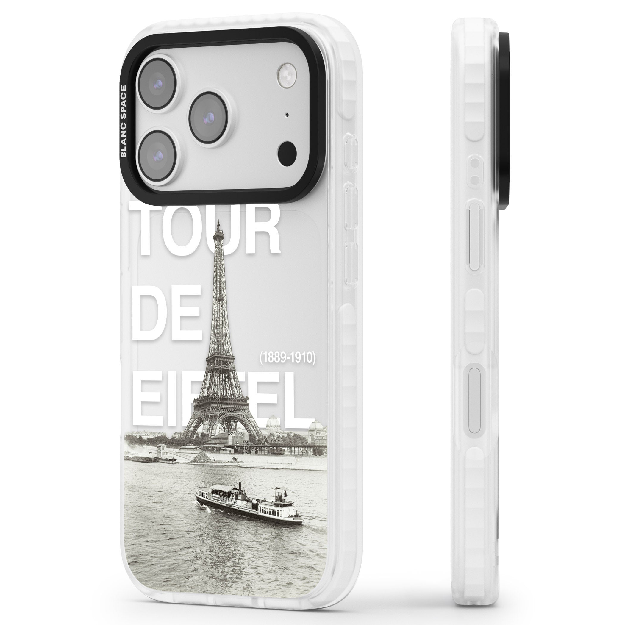 Tour De Eiffel iPhone 17 Pro Impact Clear Phone Case Side Profile