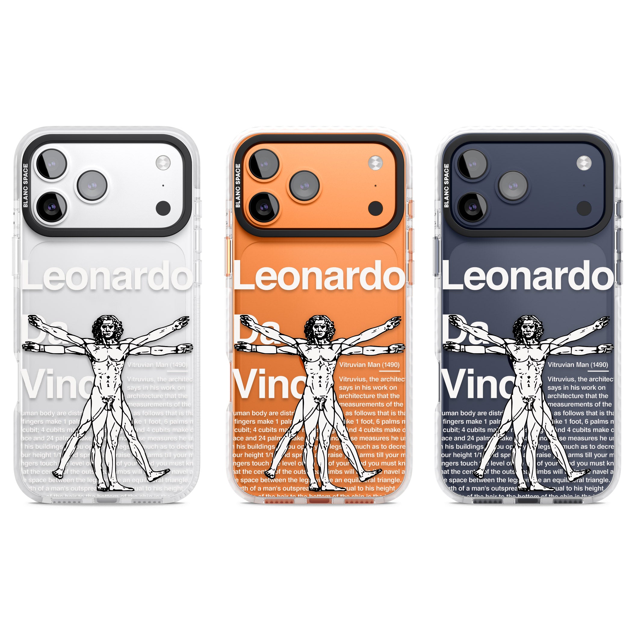 Vitruvian Man iPhone 17 Pro Impact Clear Phone Case APT Impact Protection
