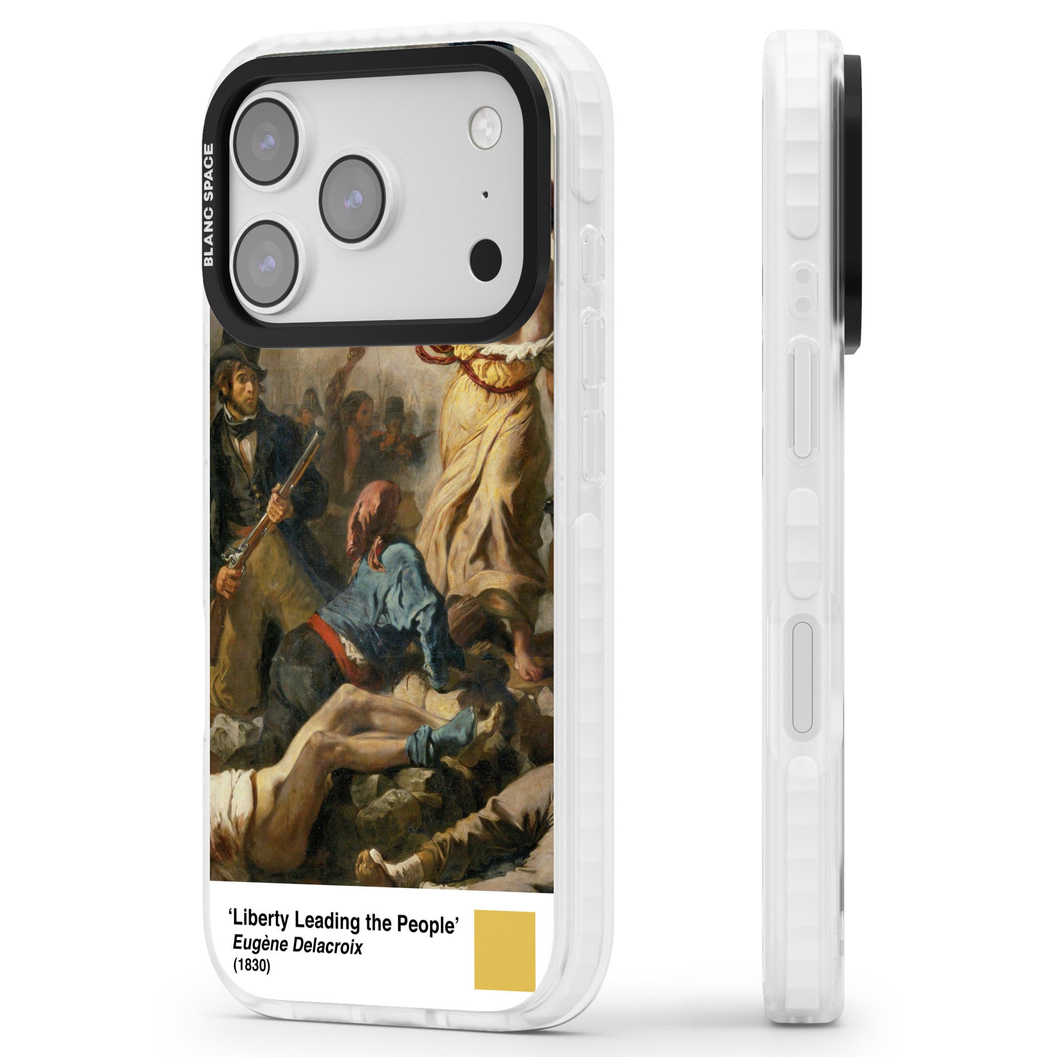 Liberty Leading The People iPhone 17 Pro Impact Clear Phone Case Side Profile