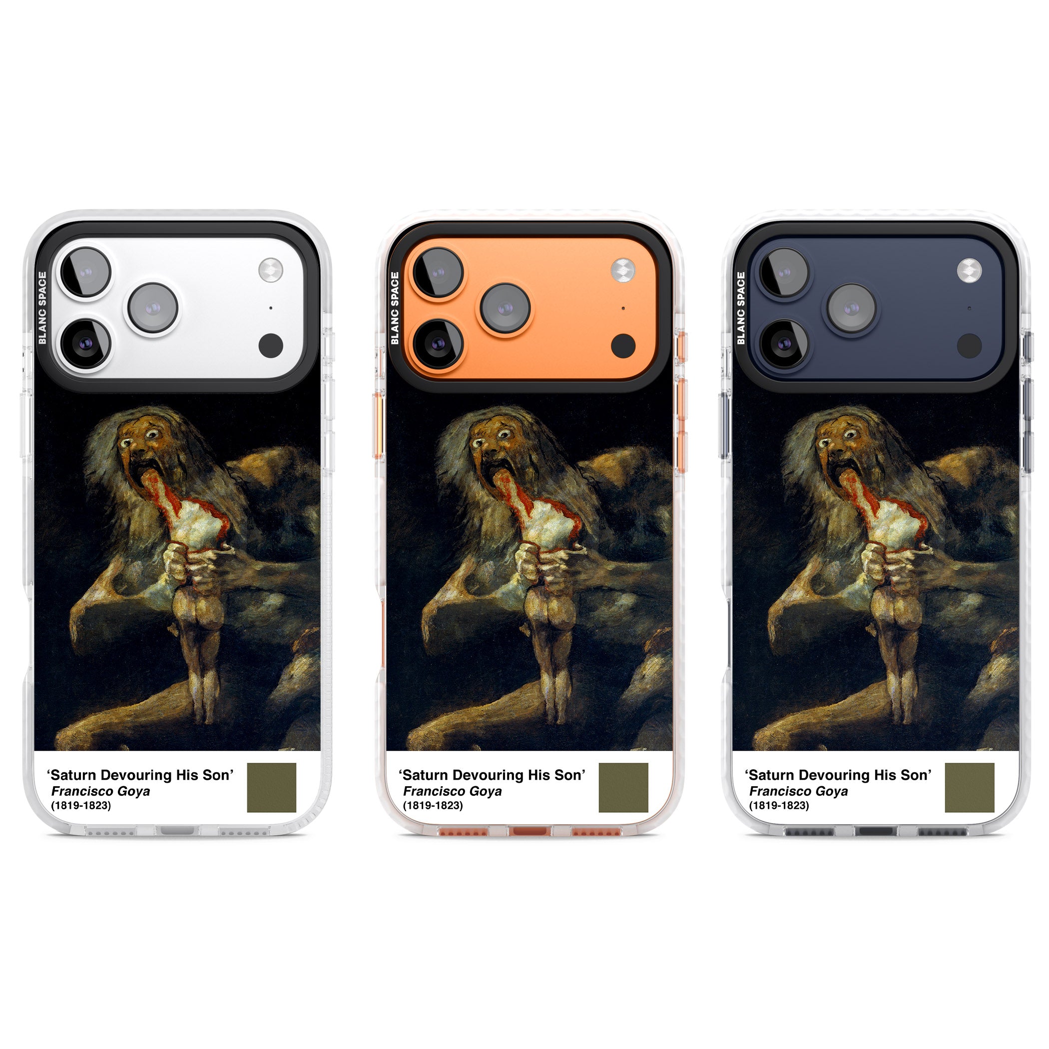 Saturn Devouring His Son iPhone 17 Pro Impact Clear Phone Case APT Impact Protection