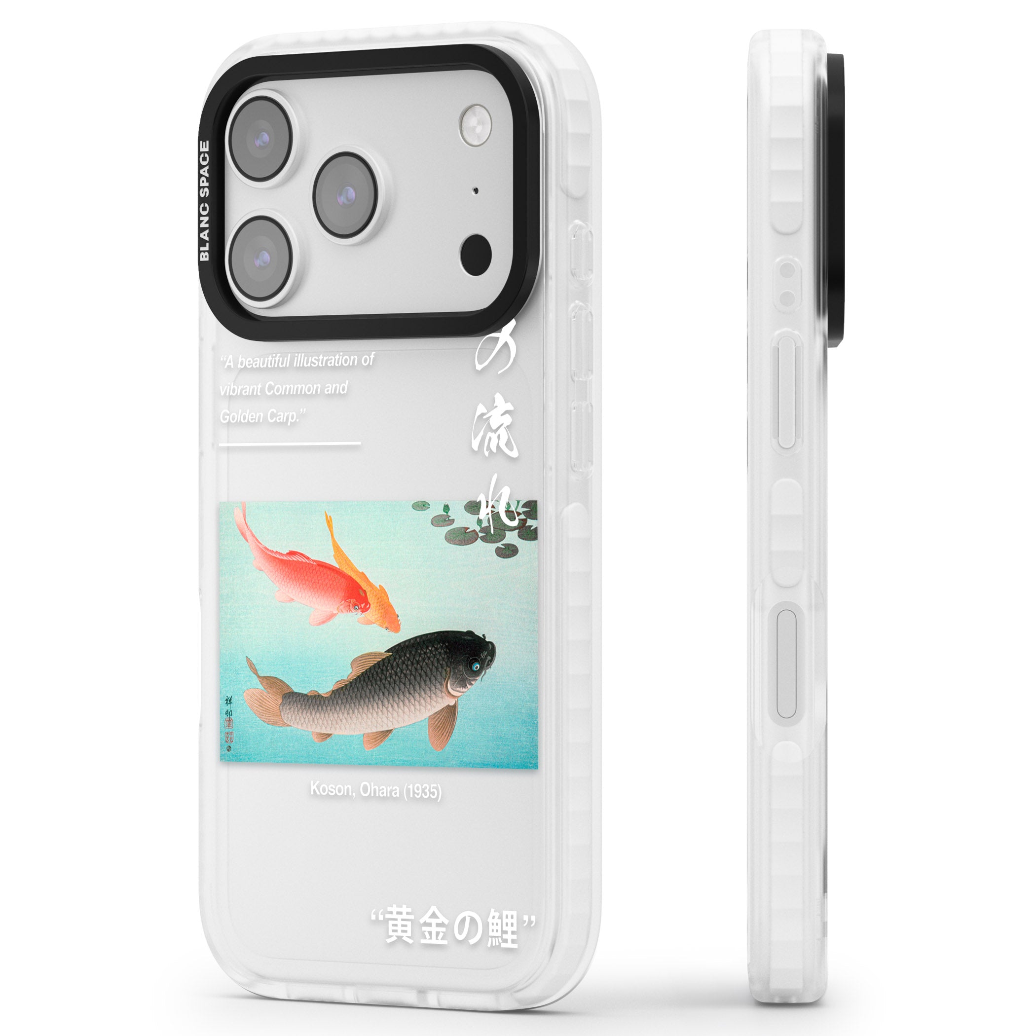 Golden Carp iPhone 17 Pro Impact Clear Phone Case Side Profile