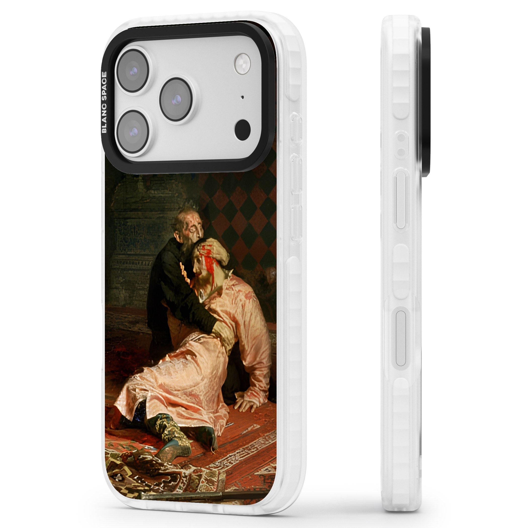 Ivan The Terrible & His Son iPhone 17 Pro Impact Clear Phone Case Side Profile