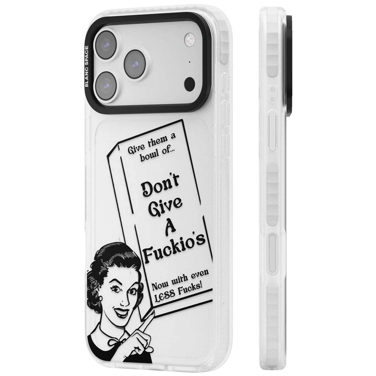 Dont Give A F Ckios Cereal iPhone 17 Pro Max Impact Clear Phone Case side