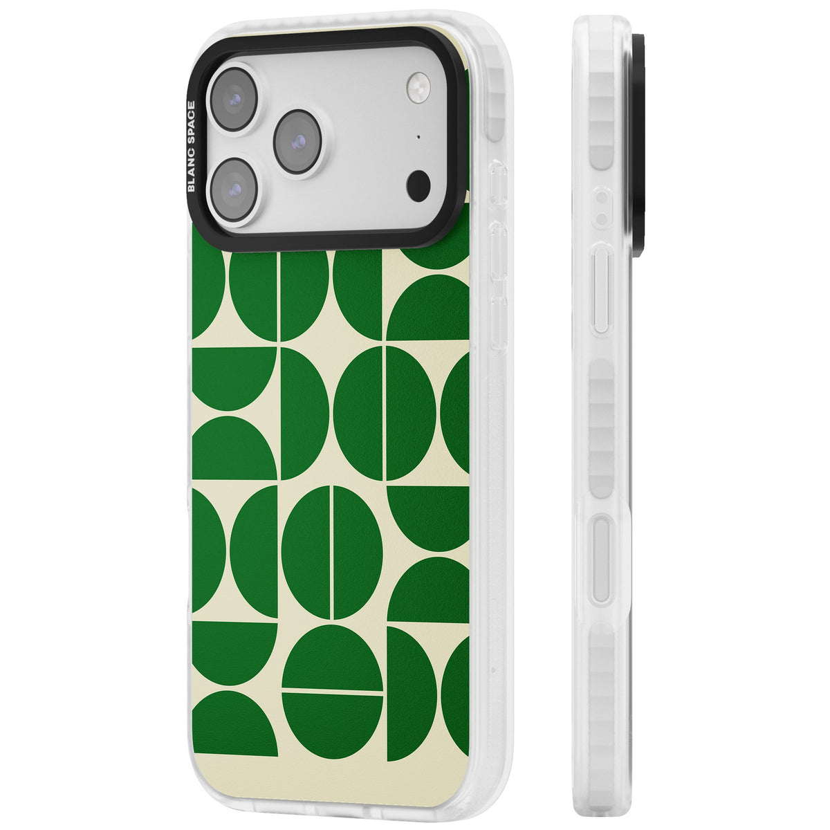 Bauhaus Green iPhone 17 Pro Max Impact Clear Phone Case side