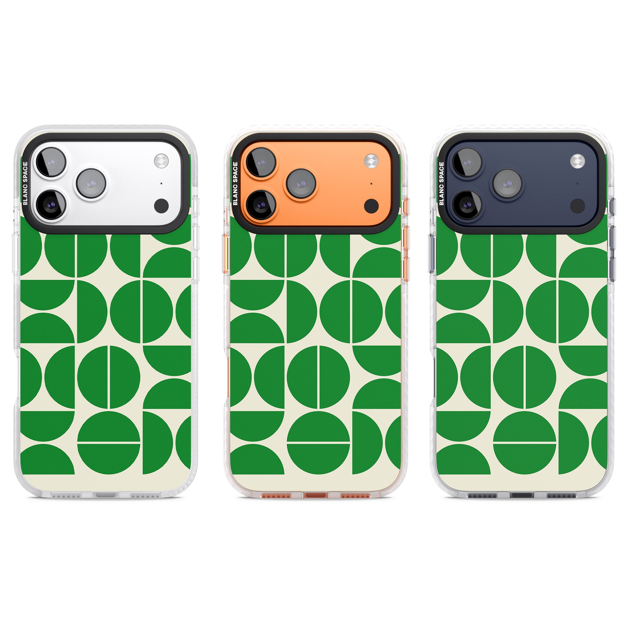 Retro Green Circles iPhone 17 Pro Impact Clear Phone Case APT Impact Protection