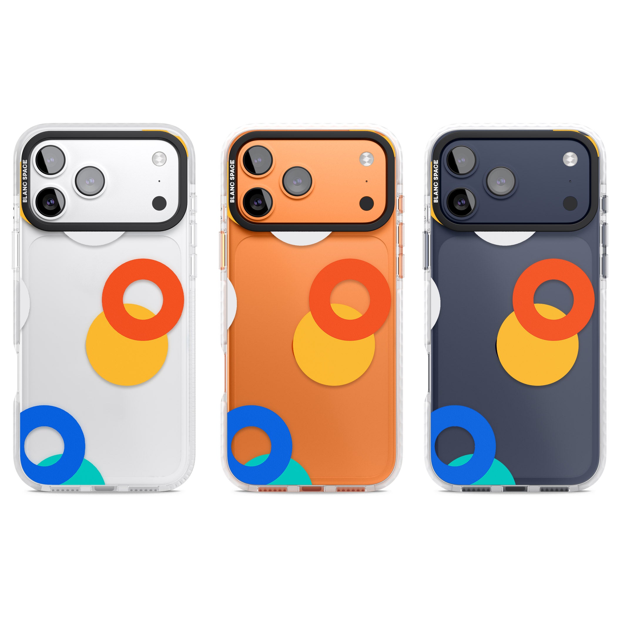 Abstract Mixed Circles iPhone 17 Pro Impact Clear Phone Case APT Impact Protection