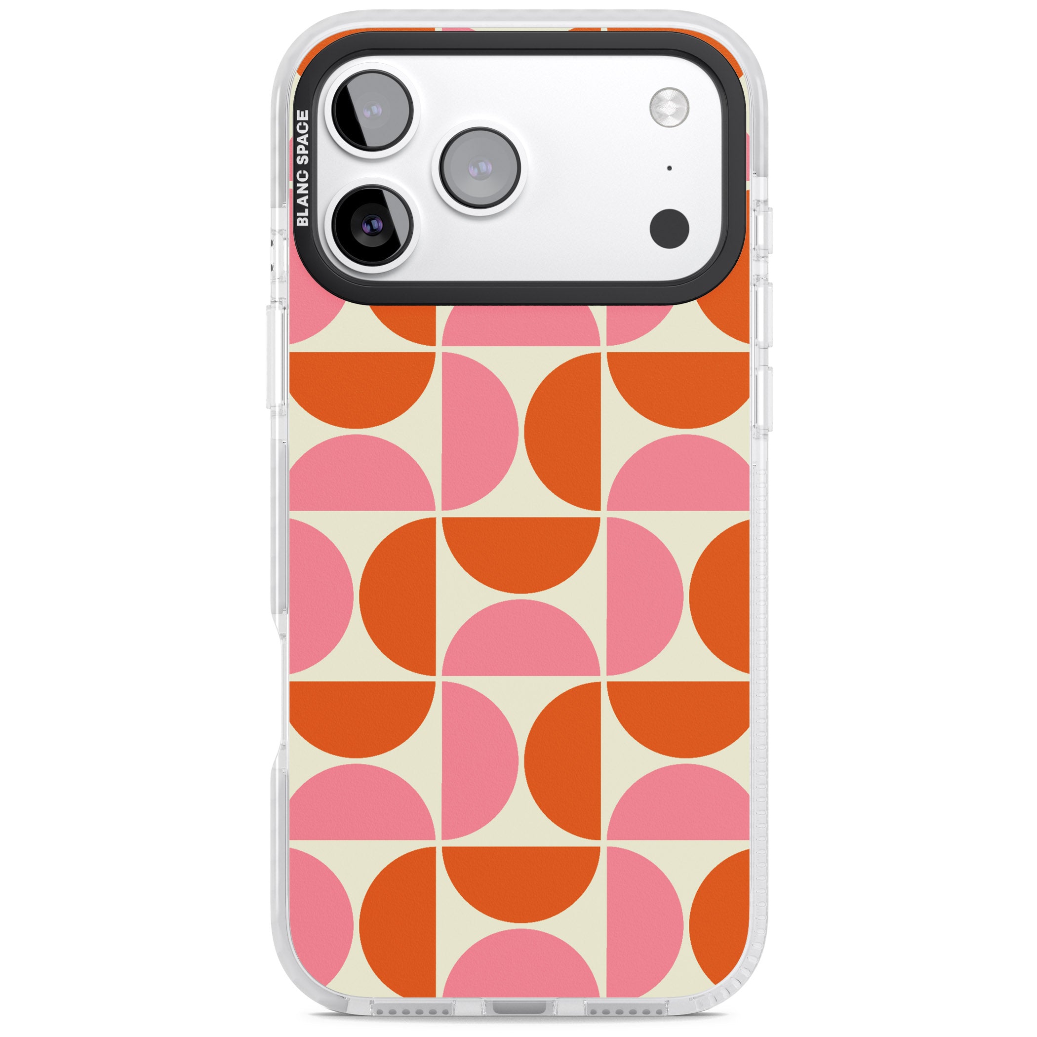 Retro Half Circle Pattern iPhone 17 Pro Impact Clear Phone Case