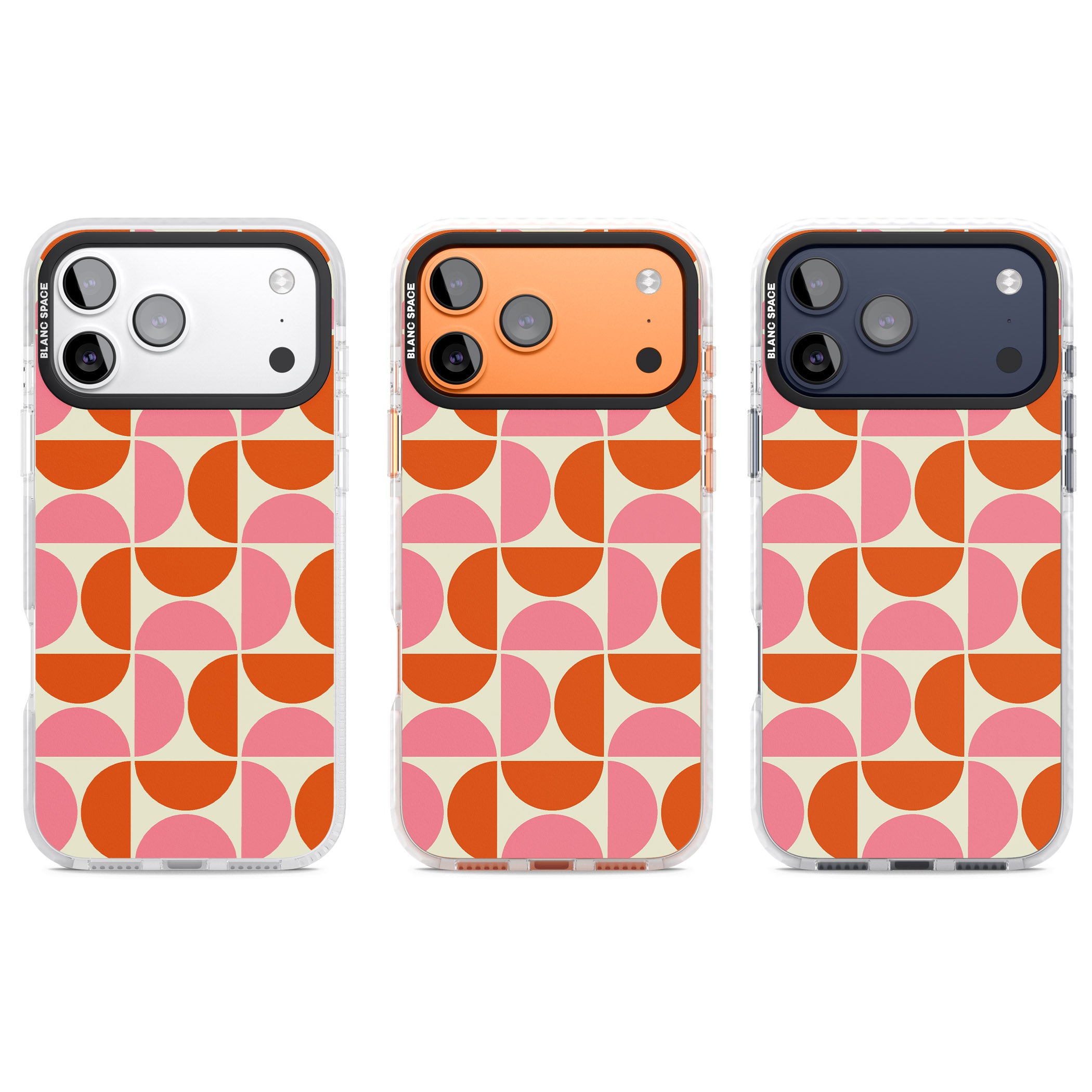 Retro Half Circle Pattern iPhone 17 Pro Impact Clear Phone Case APT Impact Protection