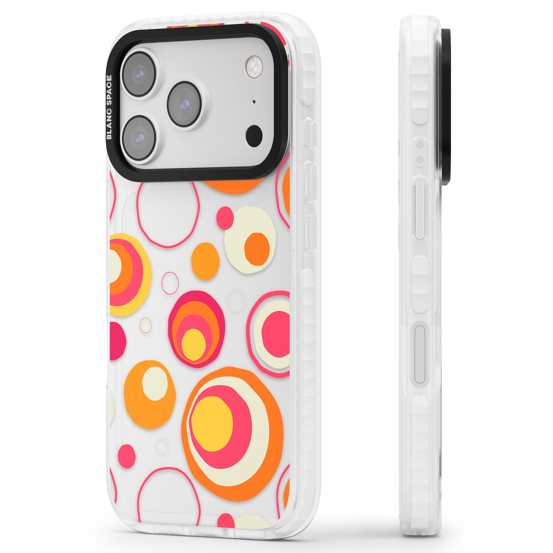 Mid Century Party Pattern iPhone 17 Pro Impact Clear Phone Case Side Profile