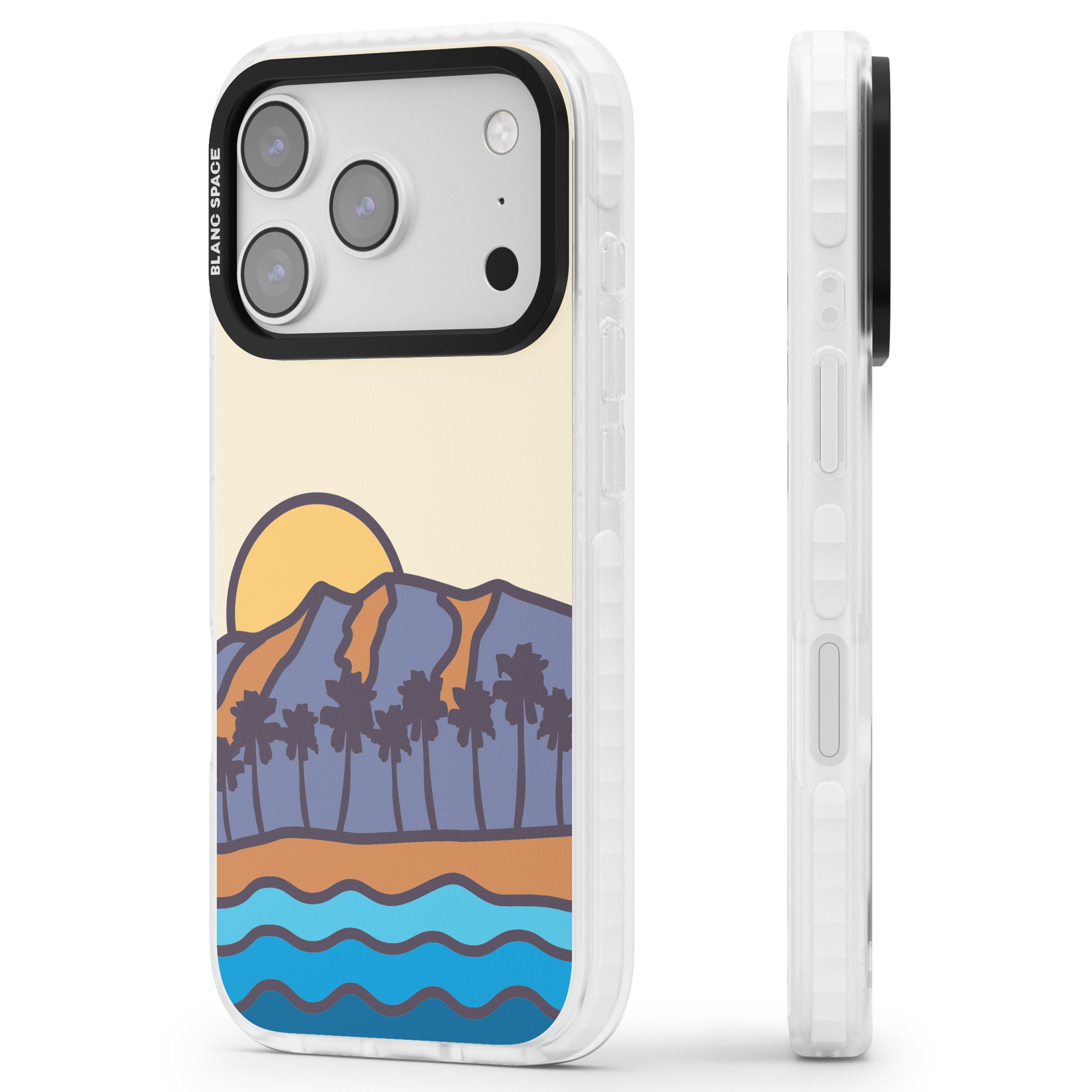 South Sunset iPhone 17 Pro Impact Clear Phone Case Side Profile